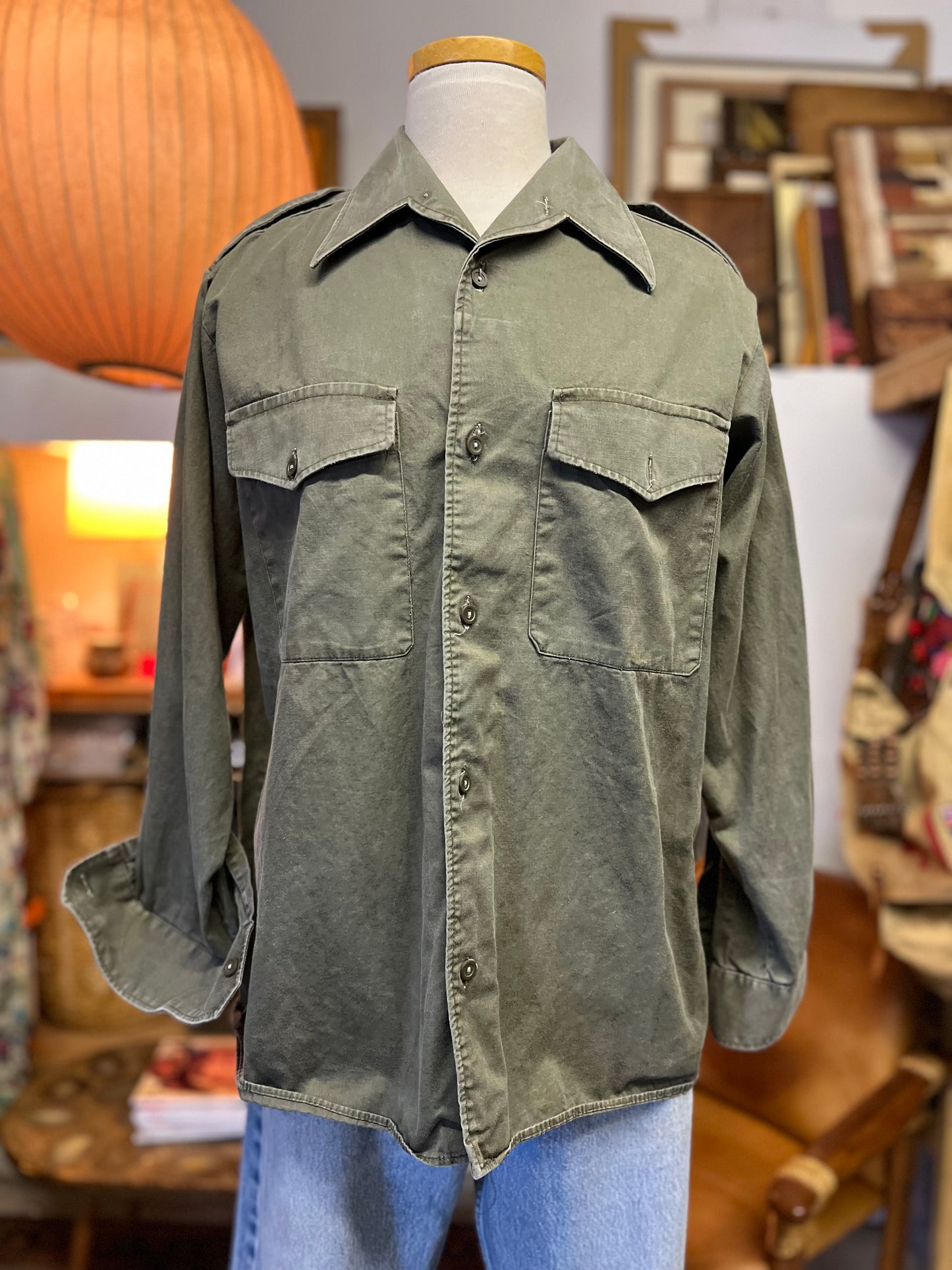 Vintage Austrian Military Uniform Shirt Jacket Heerseigentum L