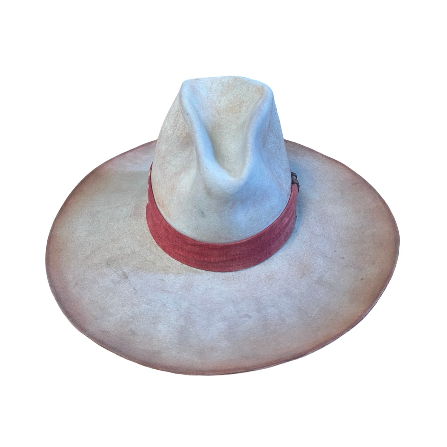 Vintage Bespoke Stetson Hat w/ Vintage Fabric Hat Band and Dyed Tipped Brim