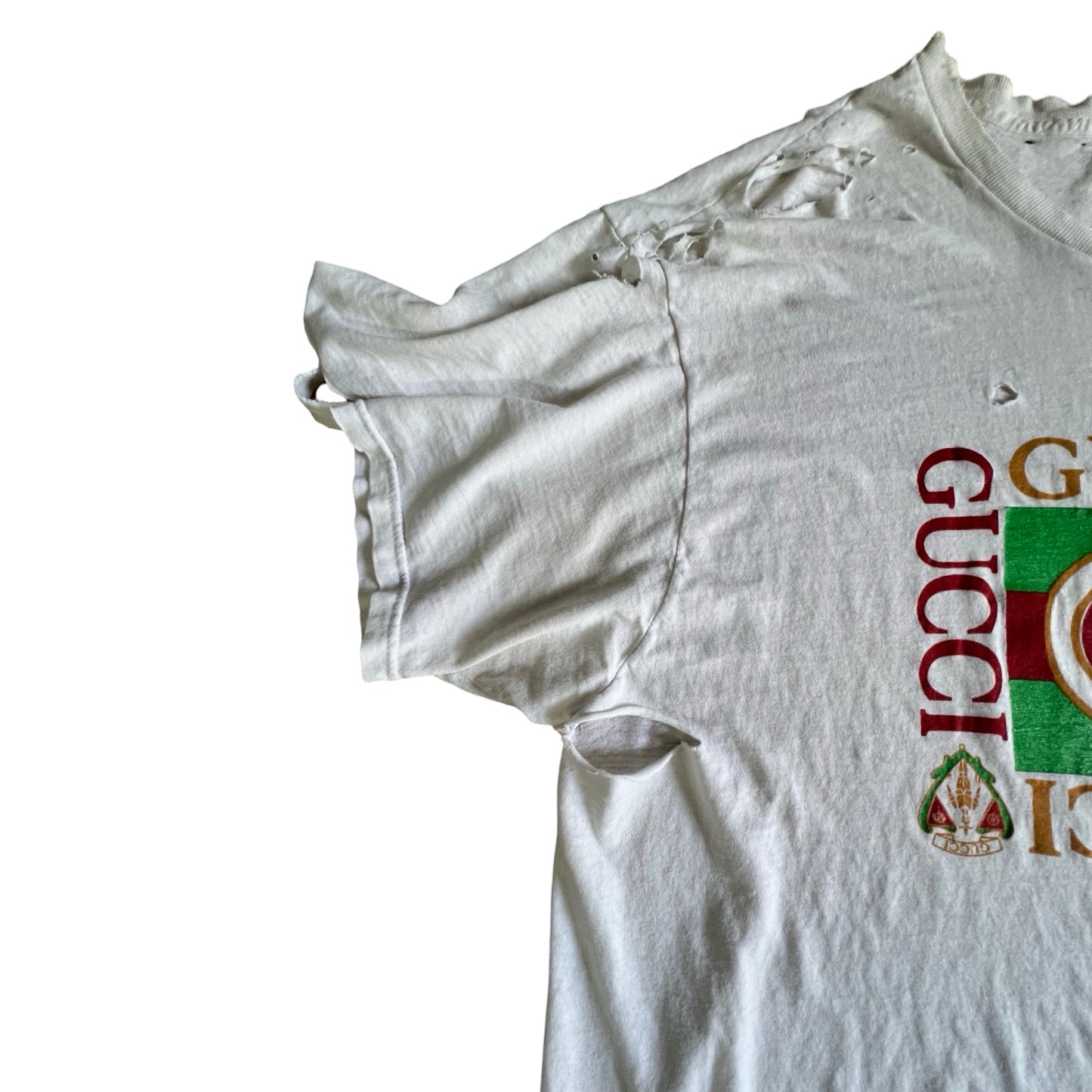 Vintage 80’s Thrashed Bootleg Gucci Tee XL
