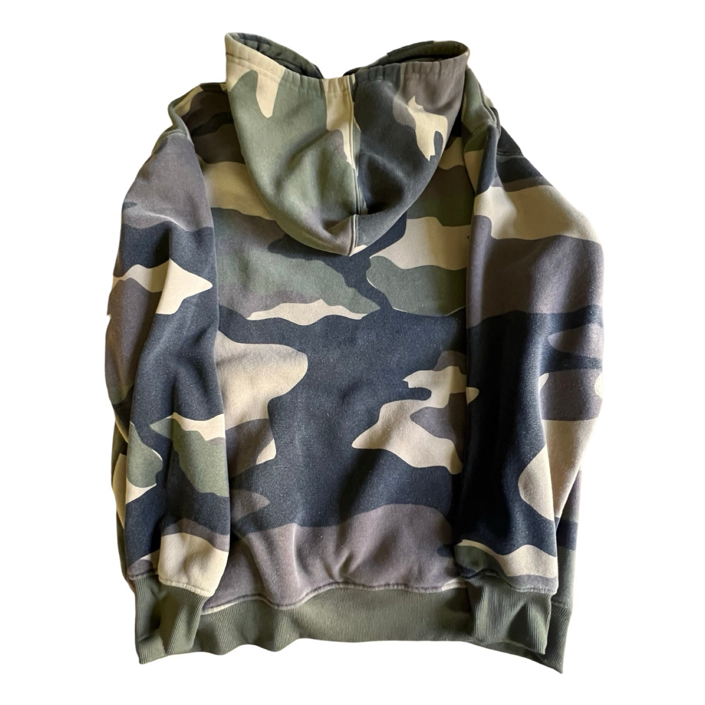 Vintage 90’s Oversized Large Print Faded Camo Hoodie 2XL