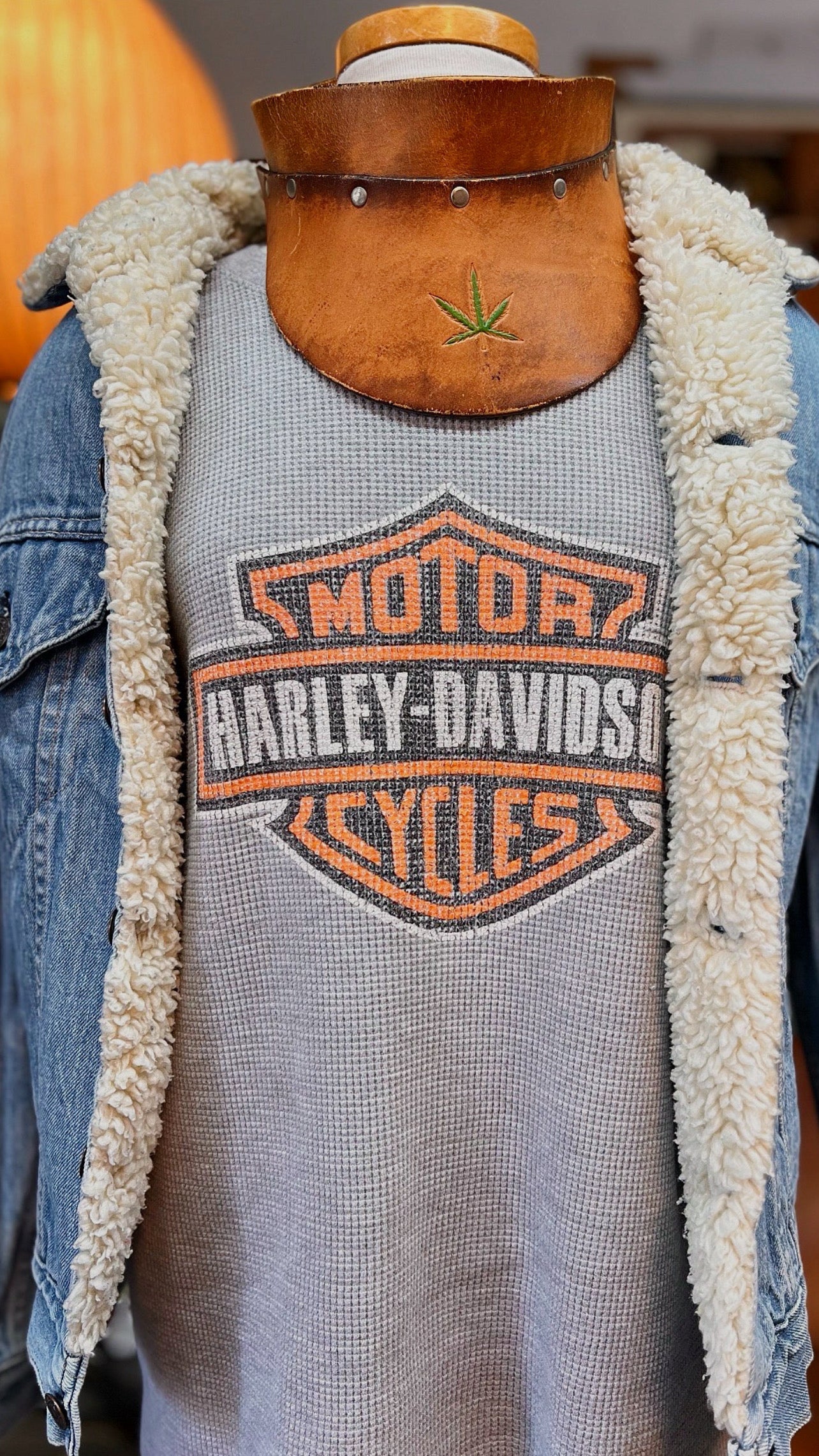 Vintage Rare Bootleg Harley Davidson Big Logo Thermal 2XL