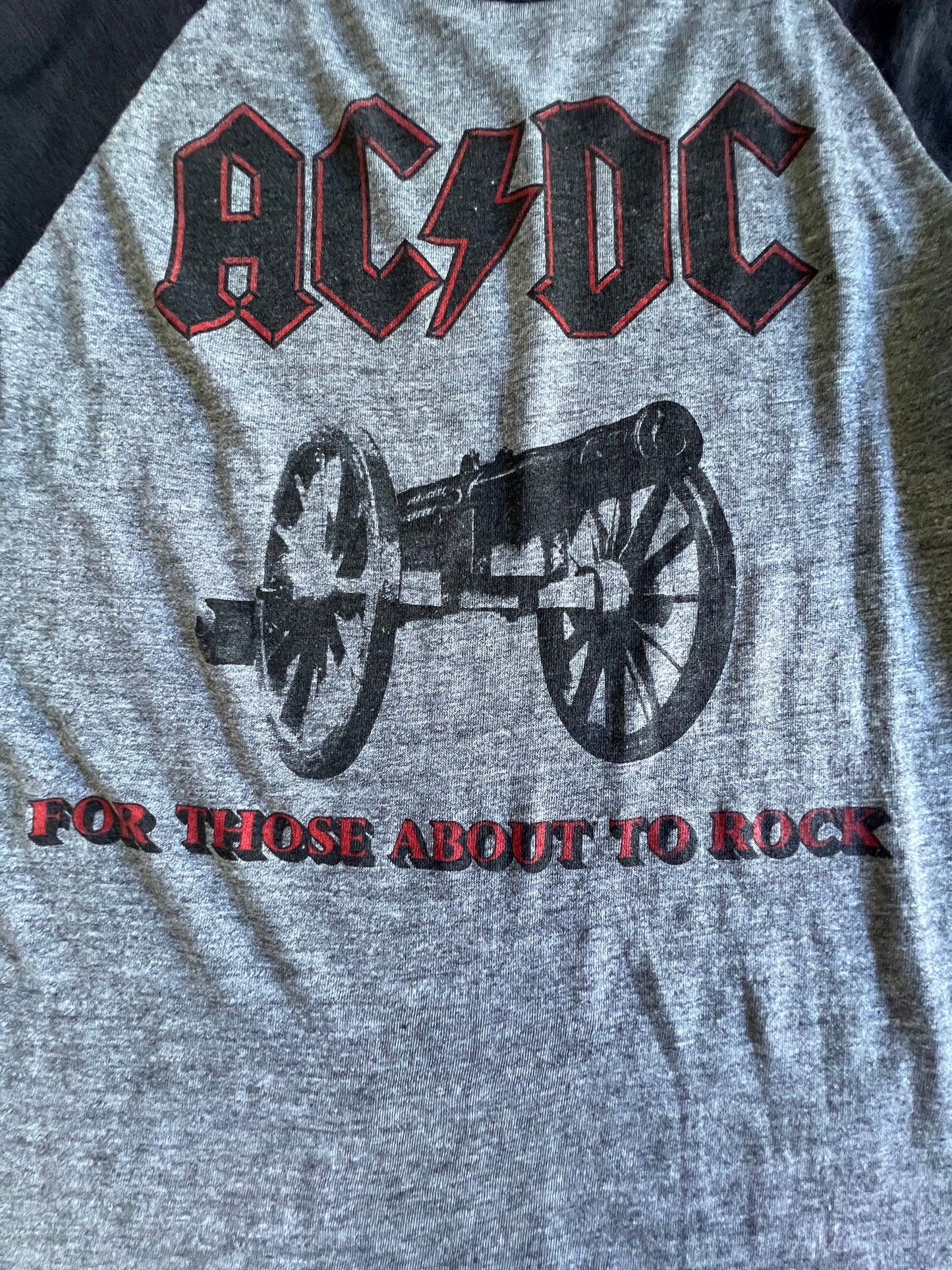 Vintage Original 1982 AC/DC Single Stitch Raglan Tour Tee S