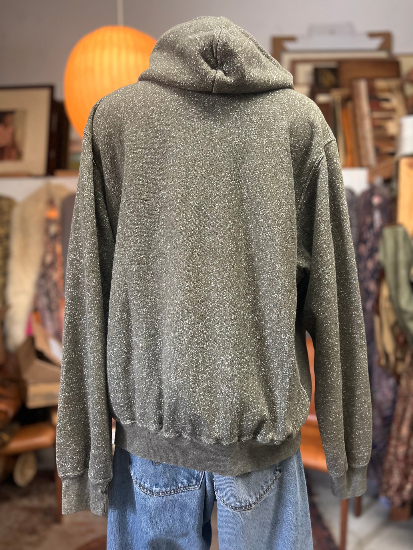 Vintage 70’s/80’s Tri-Blend Army Uniform Issued Zip Front Hoodie XL