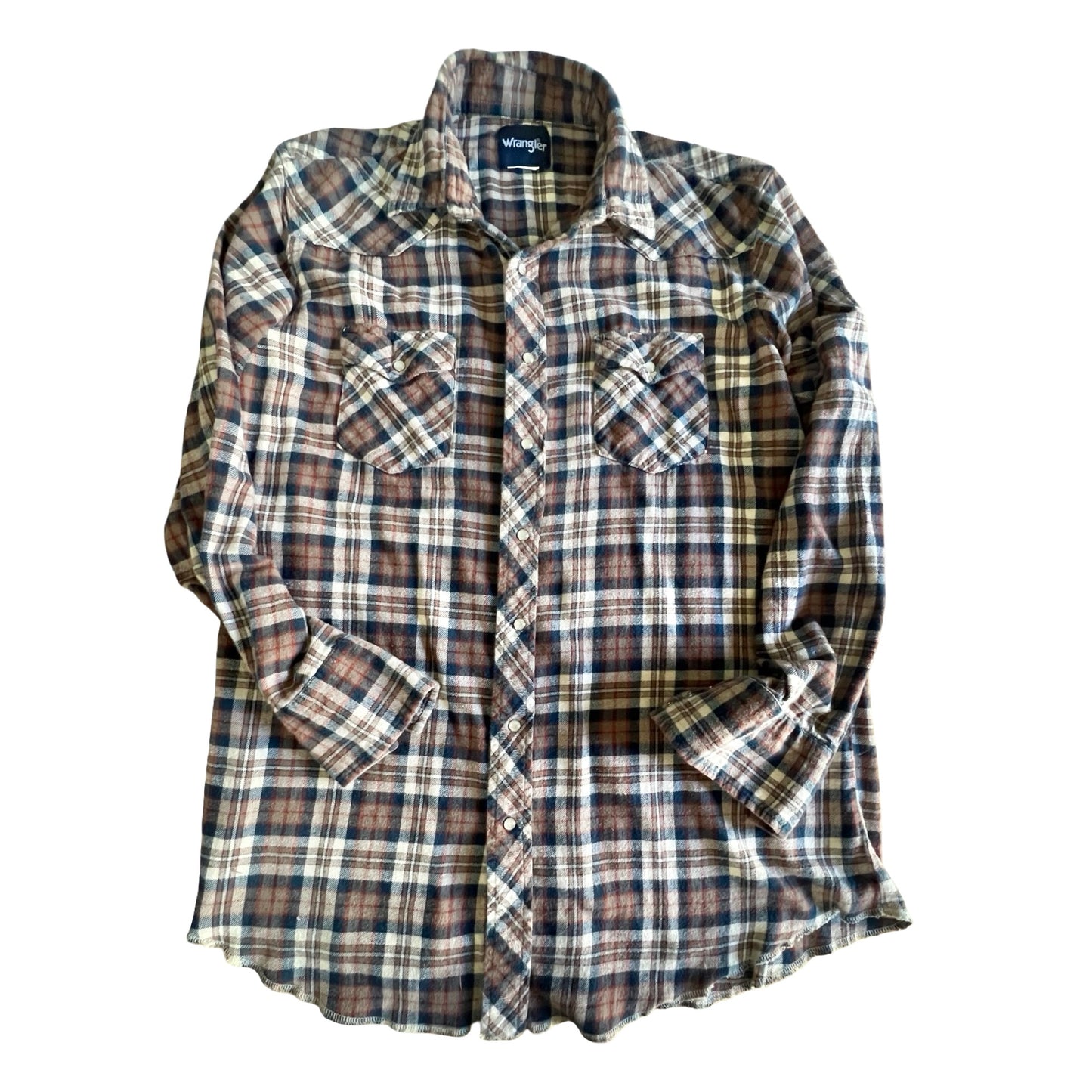 Vintage Oversized Wrangler Pearl Snap Flannel