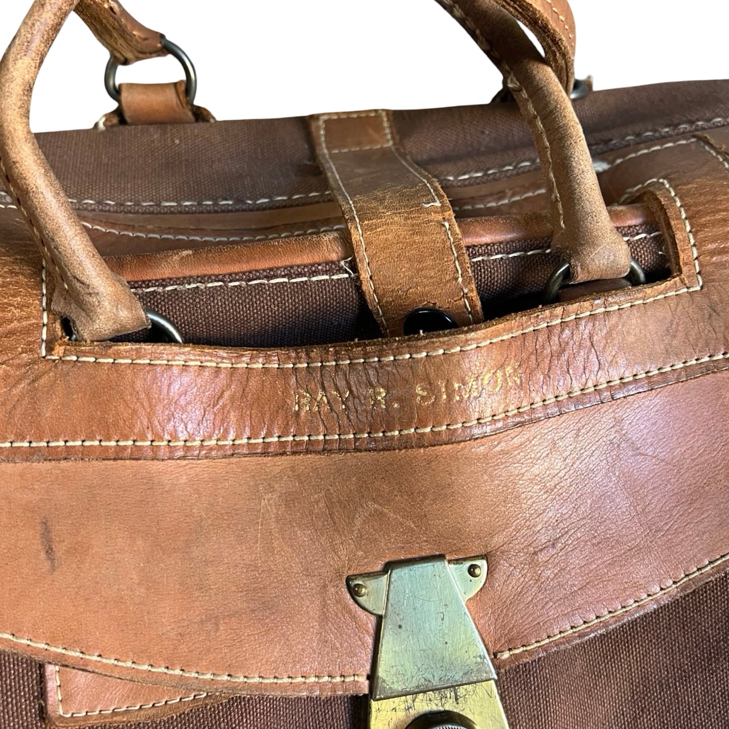 Vintage 1950’s Canvas & Leather Weekender Satchel