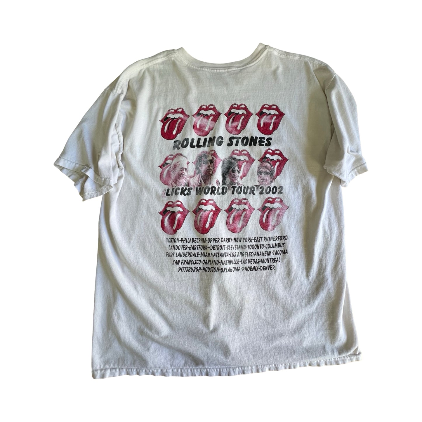 Vintage Rolling Stones Lick Tour 2002 Oversized Double Sided Tee
