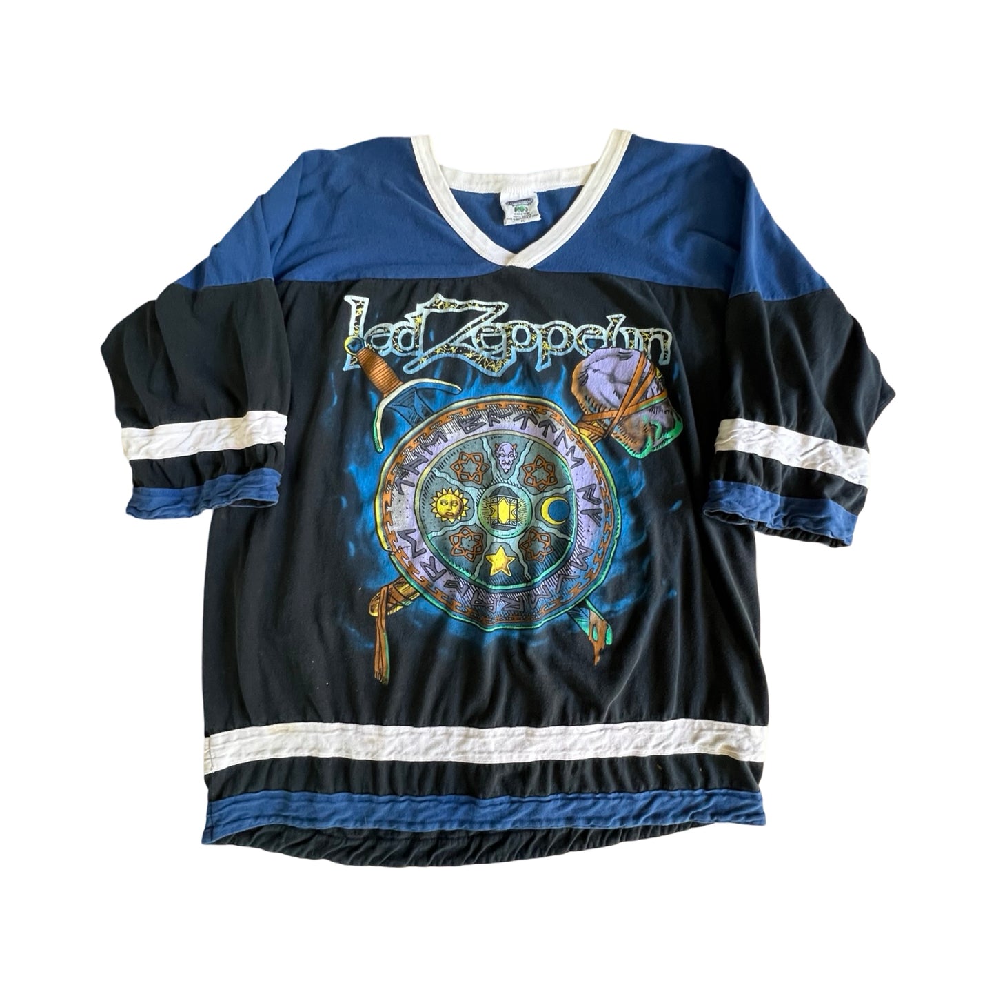 Vintage Led Zeppelin 90’s Myth Gem Winterland Oversized V-Neck Jersey XL