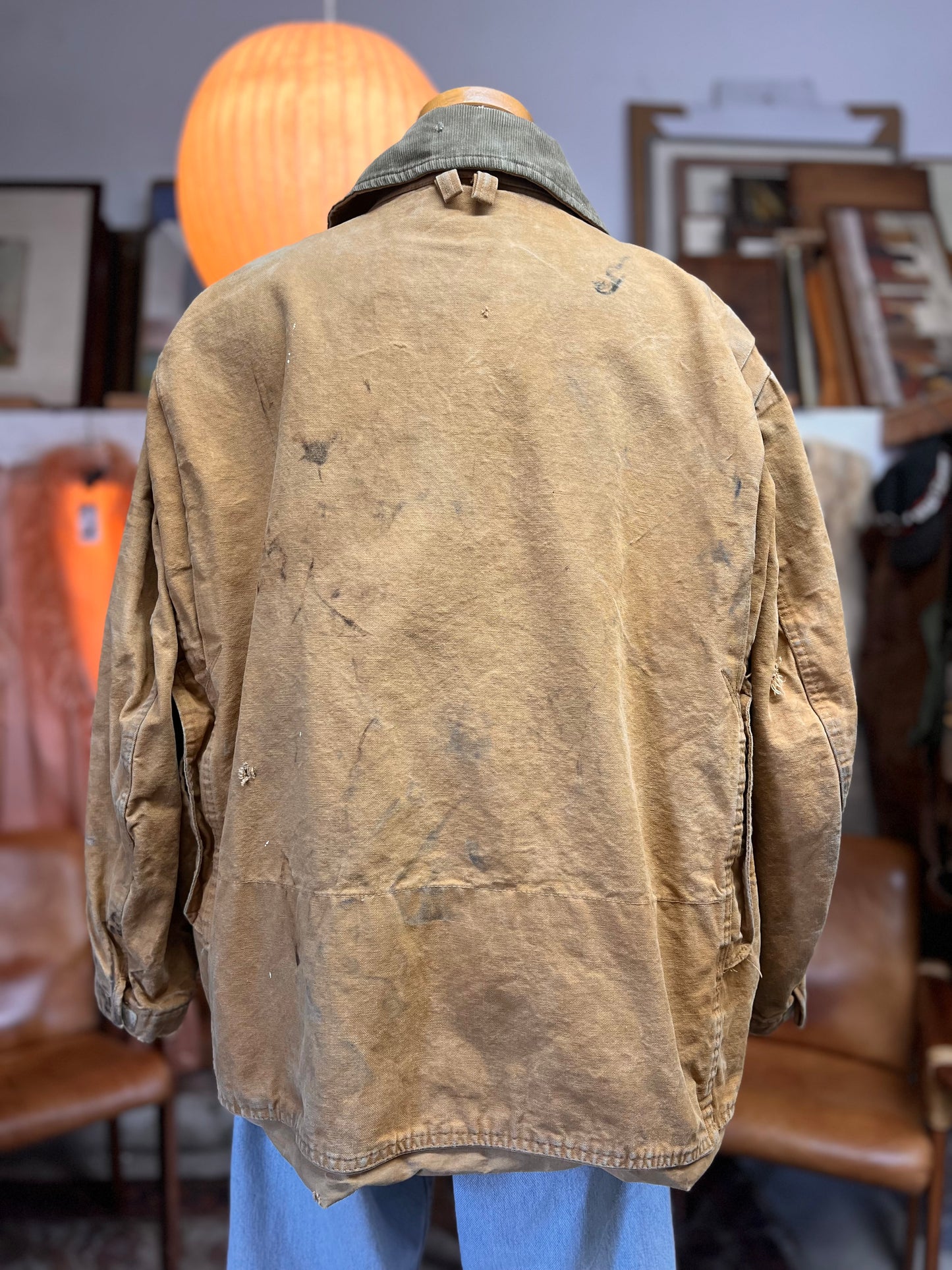 Vintage 1970’s/80’s LL Bean Heavy Canvas Heavily Distressed Duck Hunting Jacket XL