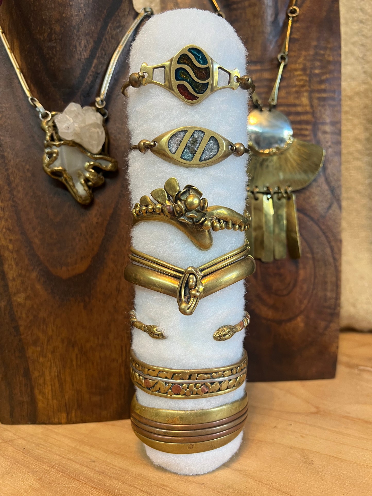 Vintage 1980’s Twisted Mixed Metal Adjustable Cuff w/ Snake Heads