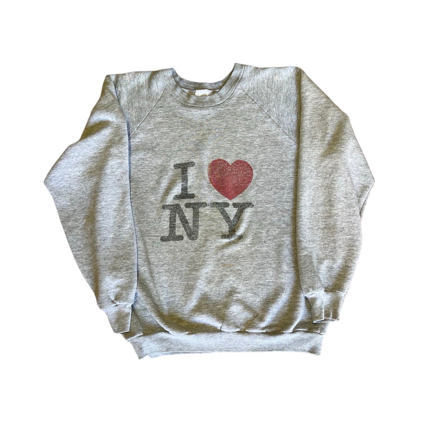 Vintage 90’s I Love New York Raglan Sweatshirt Worn To Perfection Classic NYC