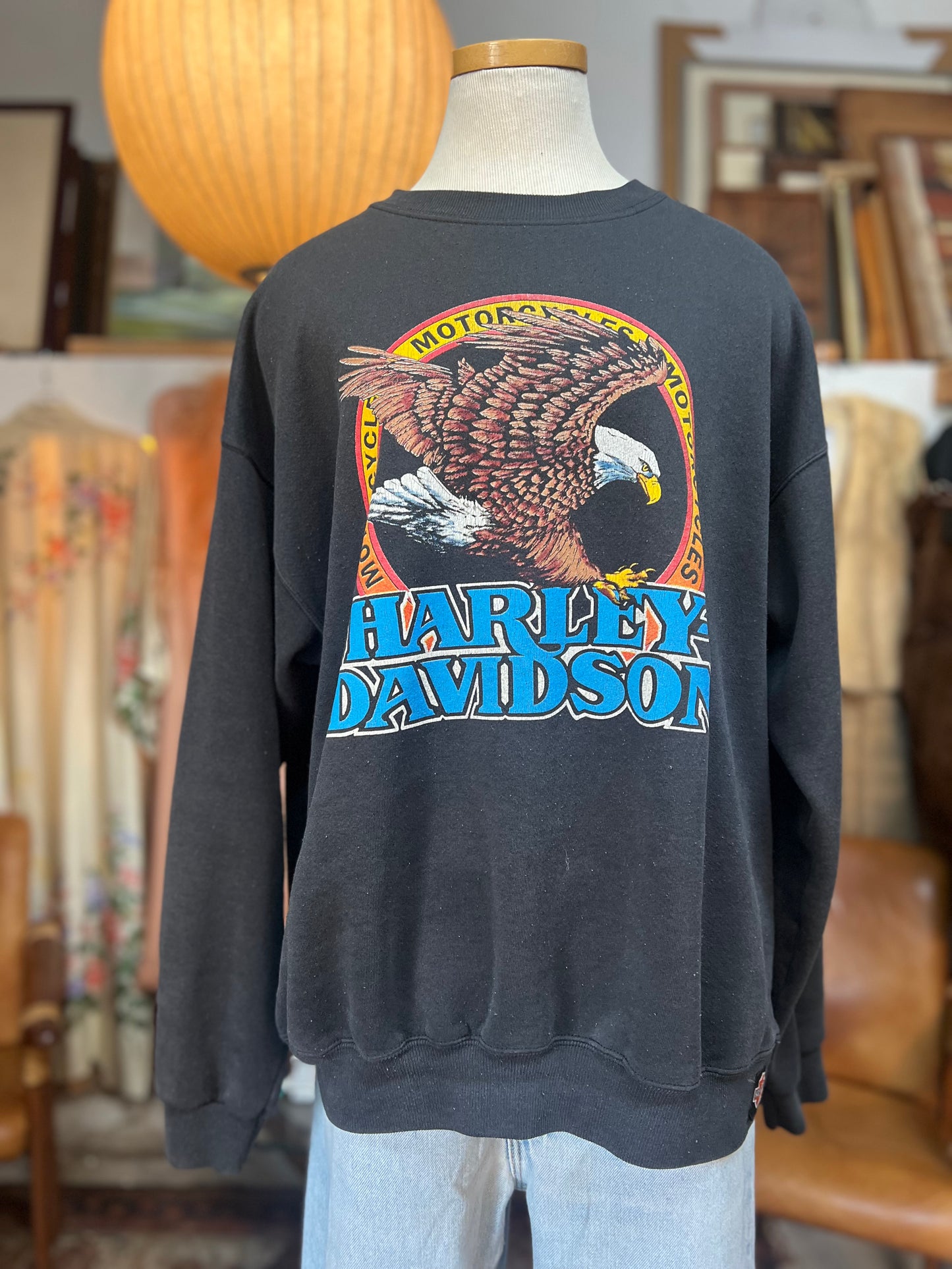 Vintage 1992 Holoubek Harley Chillicothe OH Graphic Sweatshirt XL