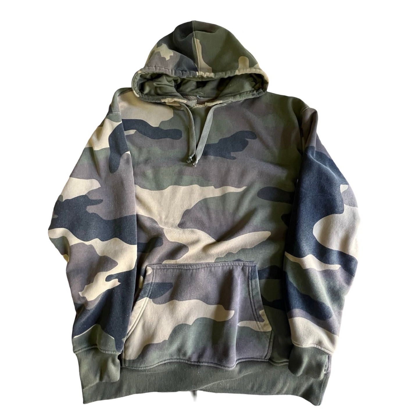 Vintage 90’s Oversized Large Print Faded Camo Hoodie 2XL