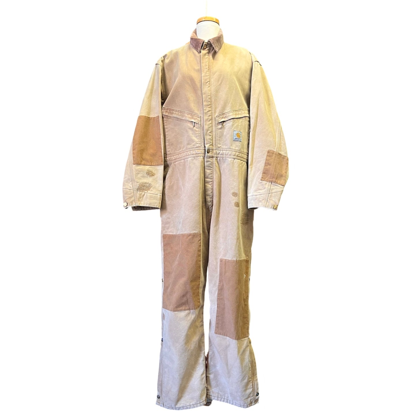 Vintage Repaired Carhartt Canvas Jumpsuit Patched Heritage Workwear Boilersuit XXL