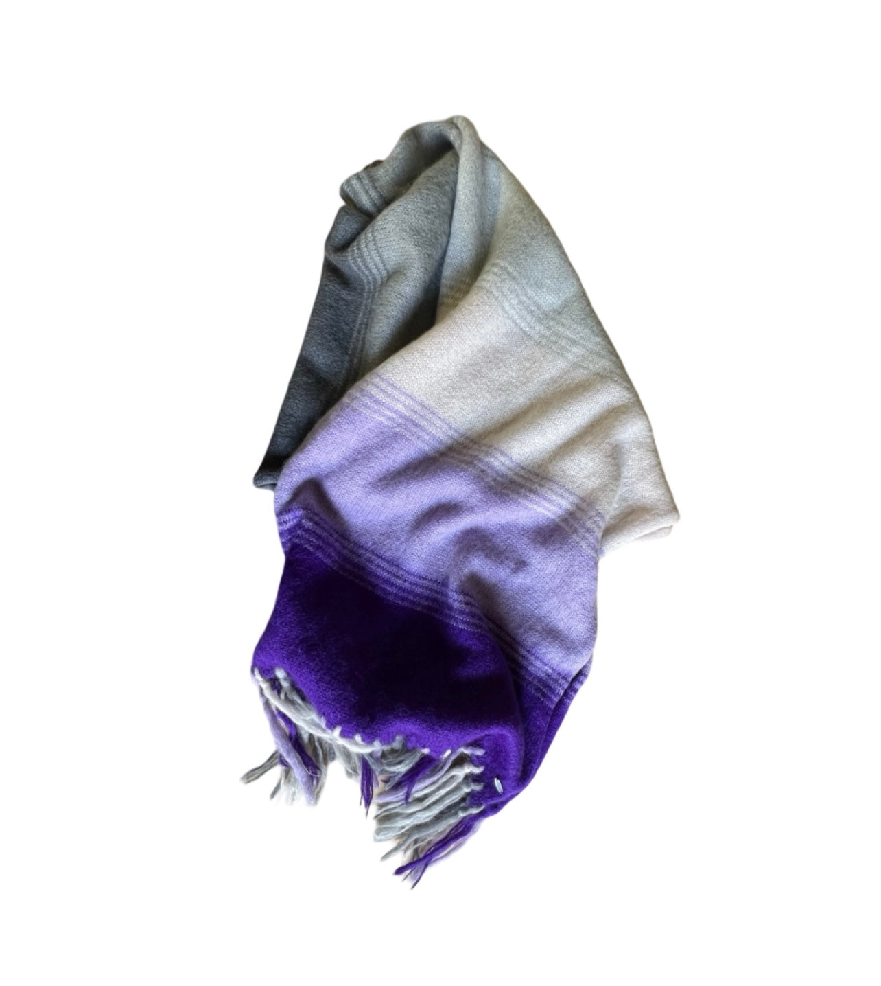 Vintage Rare Emilio Pucci Oversized Mohair Ombré Stripe Fringe Trim Scarf