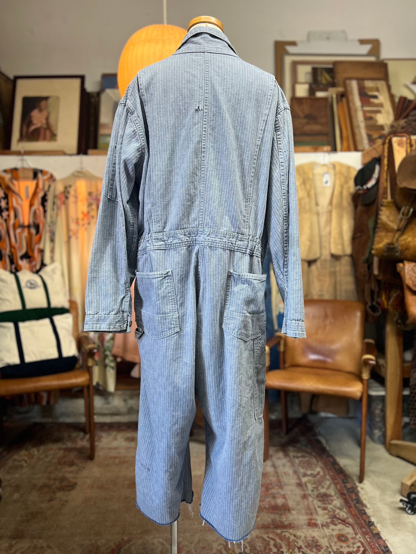 Vintage Key Imperial 1950’s Herringbone Twill Denim Jumpsuit 48R