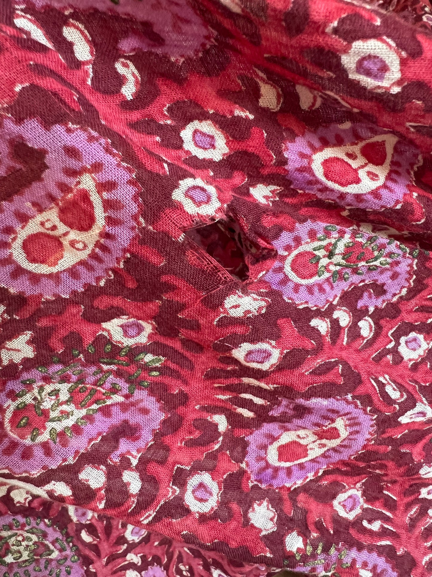 Rare Vintage Zodiac India Block Print Maxi Dress M