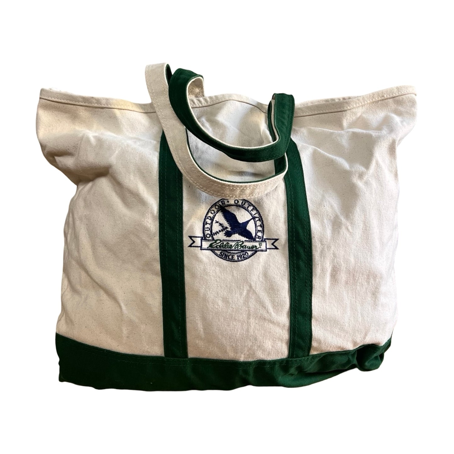 Vintage 80’s/90’s Classic Eddie Bauer Logo Canvas Tote XL