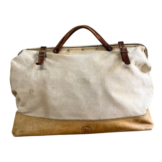 Vintage 1980’s Distressed Nicholas Canvas & Leather Tool Tote