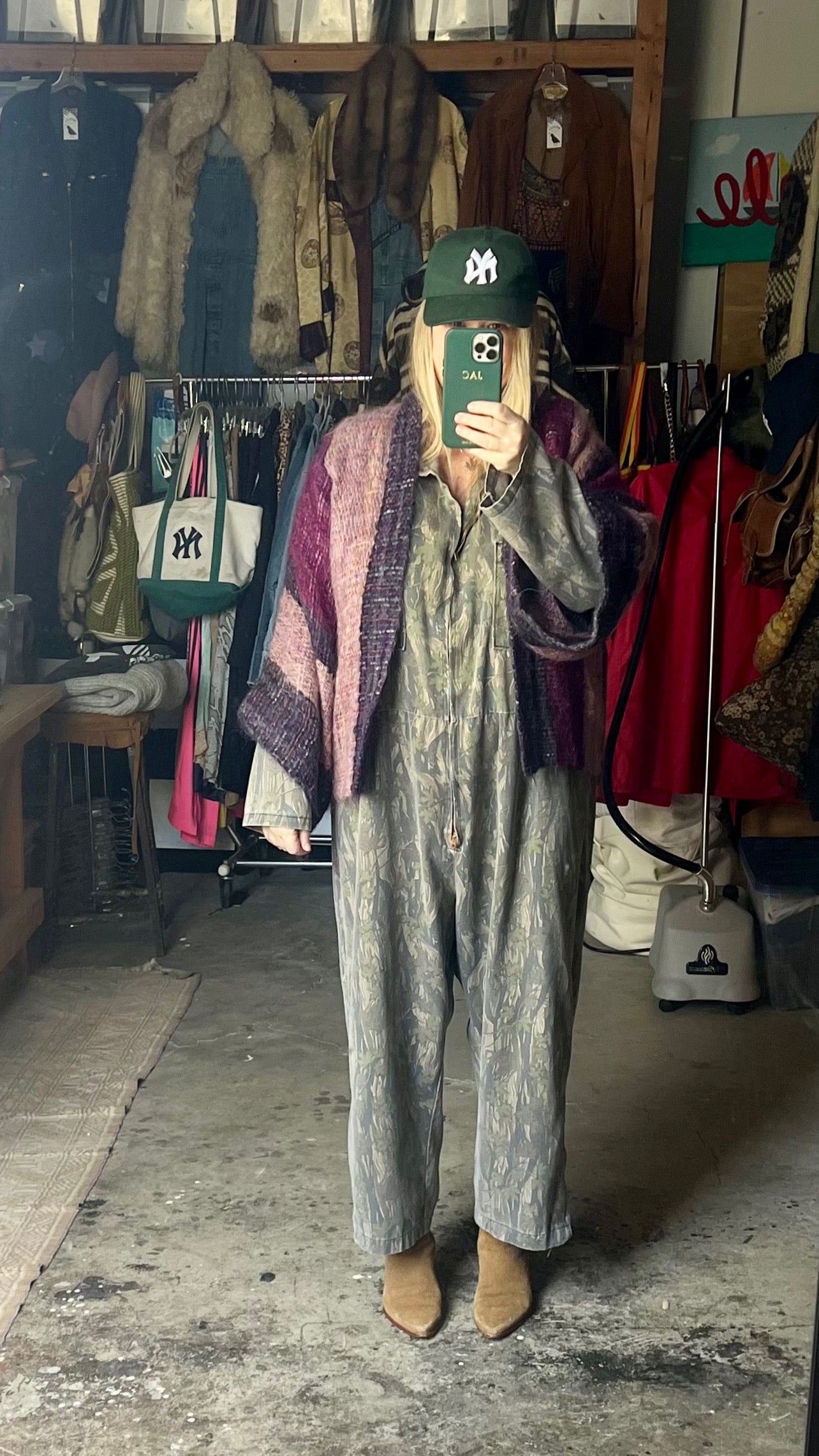 Vintage 70’s Bohemian Textile Knit Kimono Sweater Jacket O/S