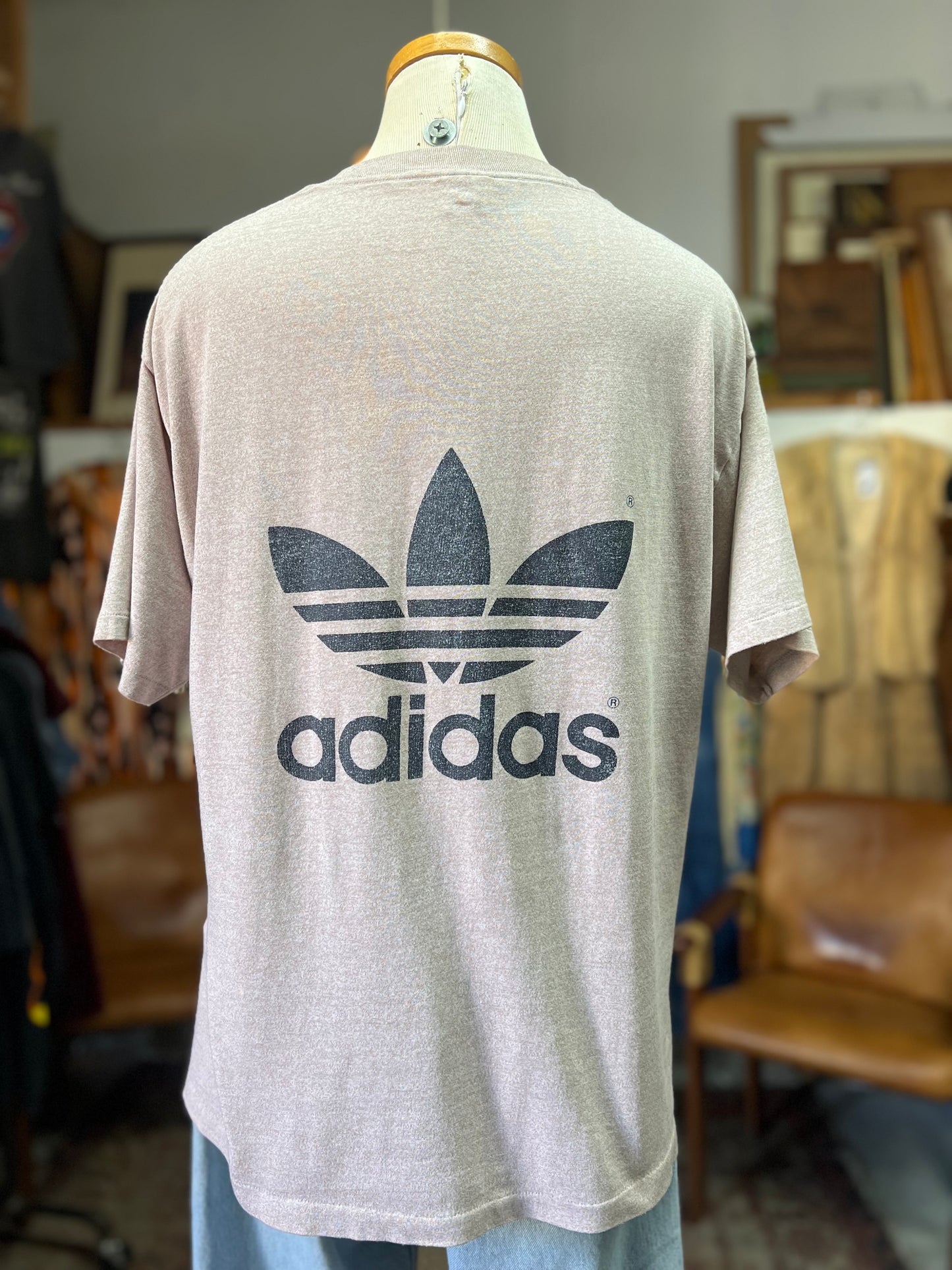 RARE Adidas 1970’s Double Sided Trefoil Logo Single Stitch Tee Rare Color XL