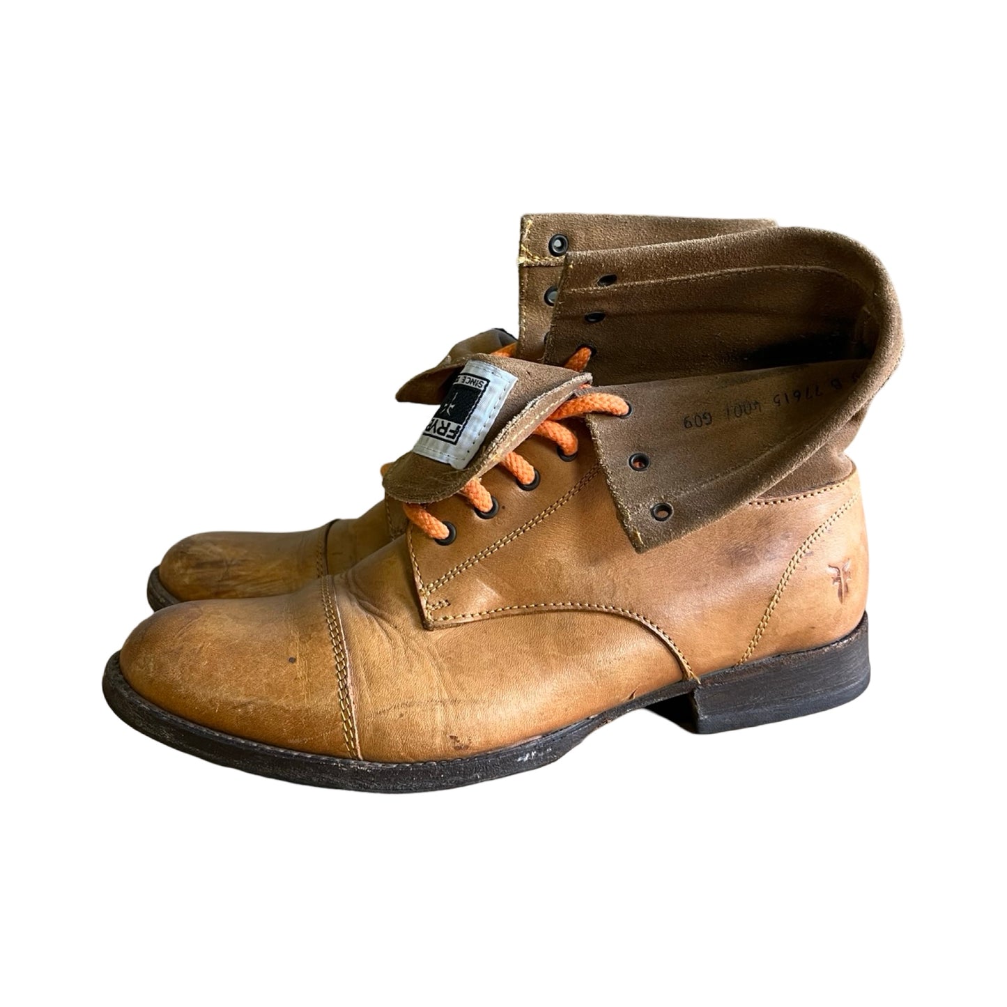 Vintage Frye White Label Distressed & Well Worn Lace Up Ankle Boots Women’s 8