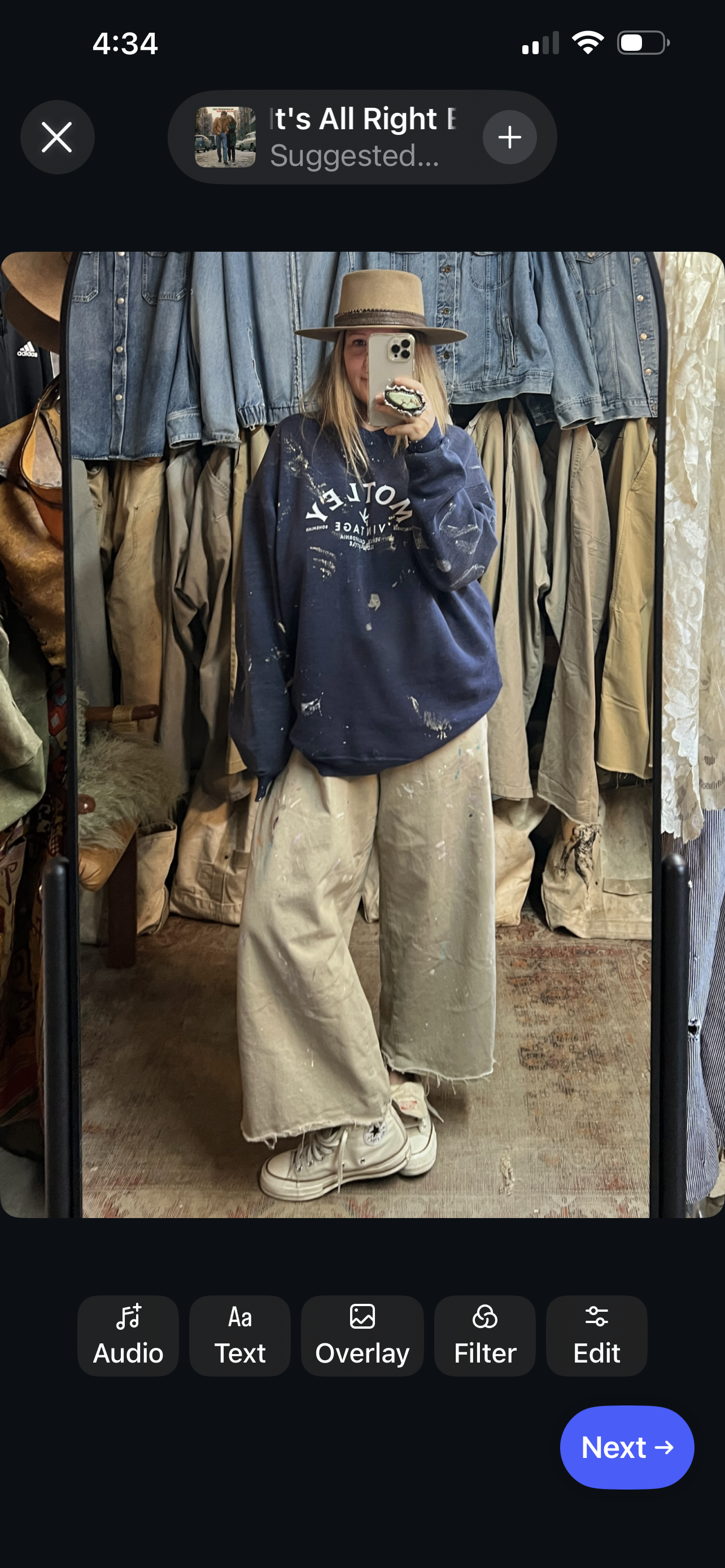 Vintage Distressed Oversized Russell Sweatshirt w/ MV Logo XXL #14