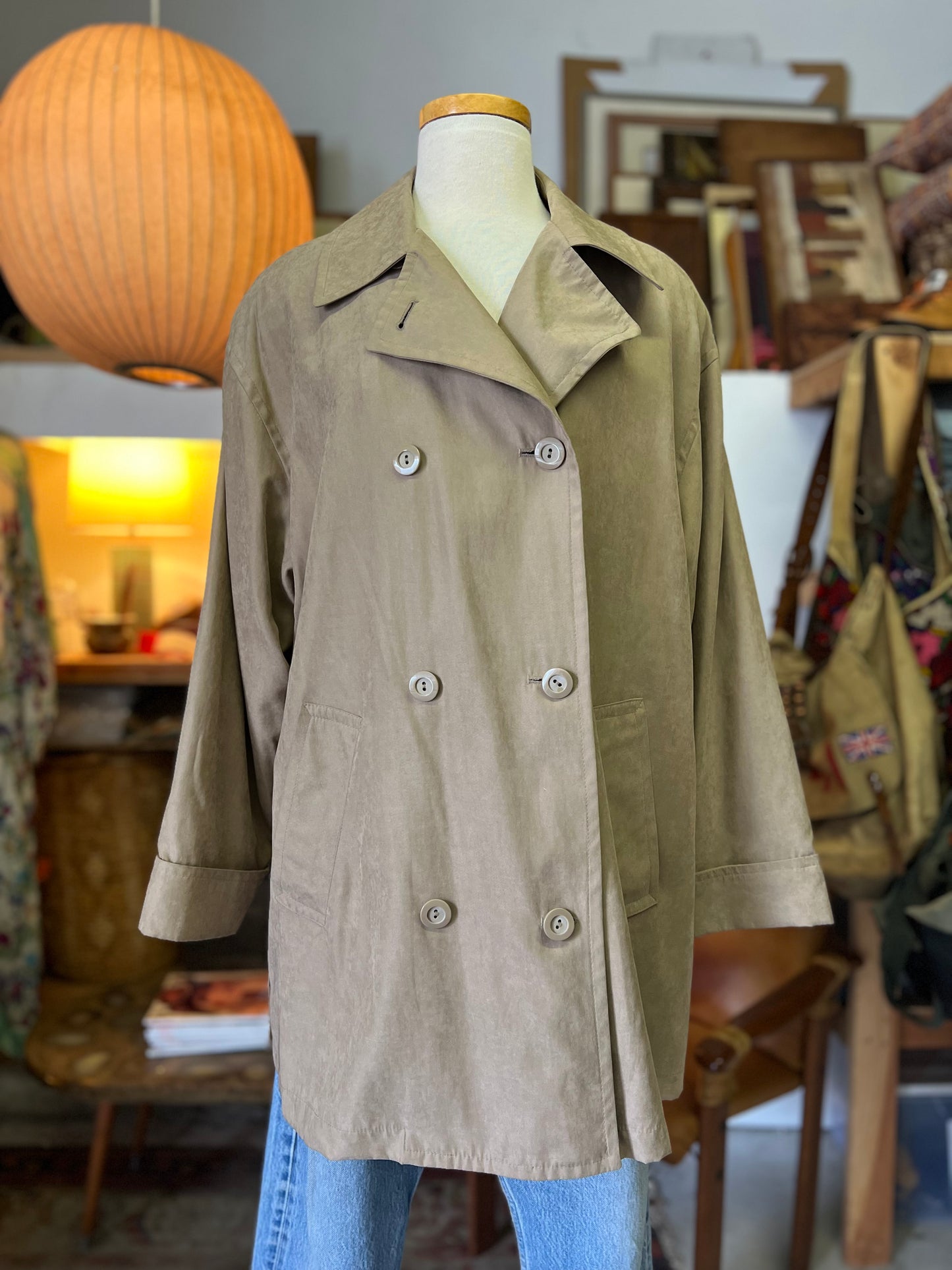 Vintage London Fog Oversized Double Breasted Trench Coat Pea Coat M-XL