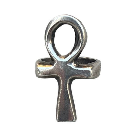 Vintage 70’s Sterling Silver Ankh Ring Size 6.25