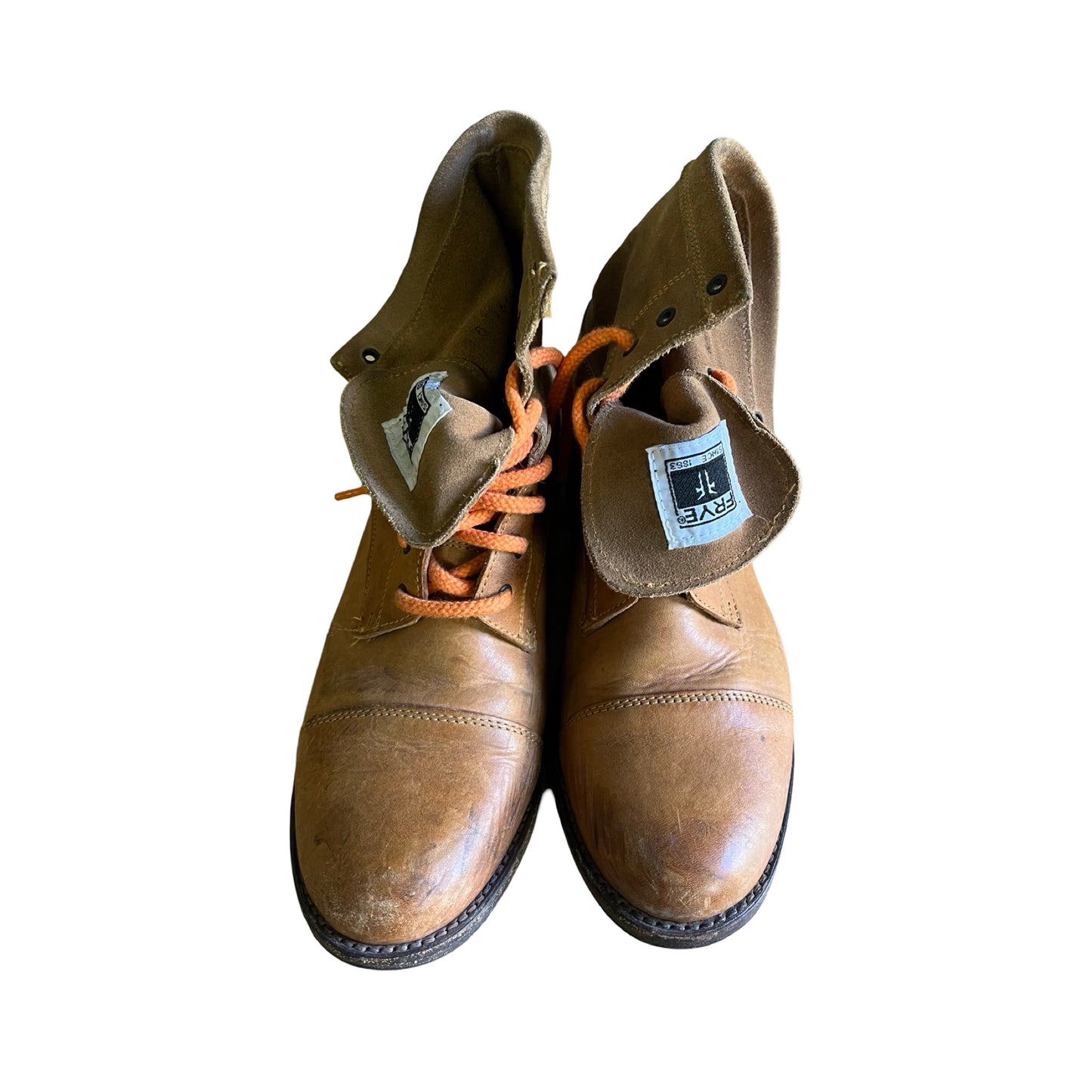 Vintage Frye White Label Distressed & Well Worn Lace Up Ankle Boots Women’s 8