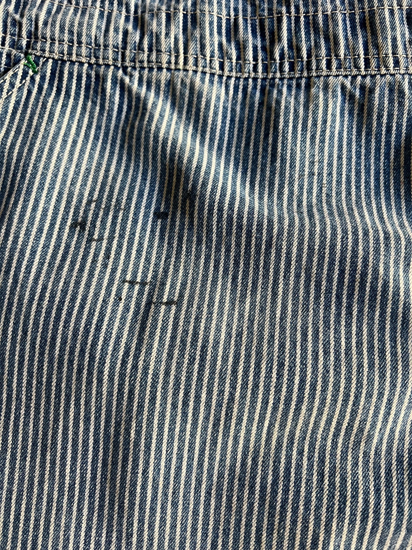 Vintage Distressed Key Imperial Engineer Striped Oversized Overalls XXL