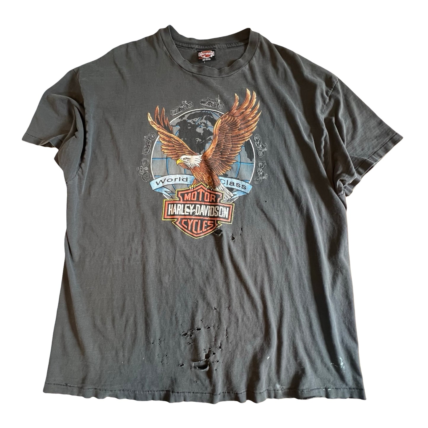 Vintage Distressed Harley 2x Sided Single Stitch Tee XXL