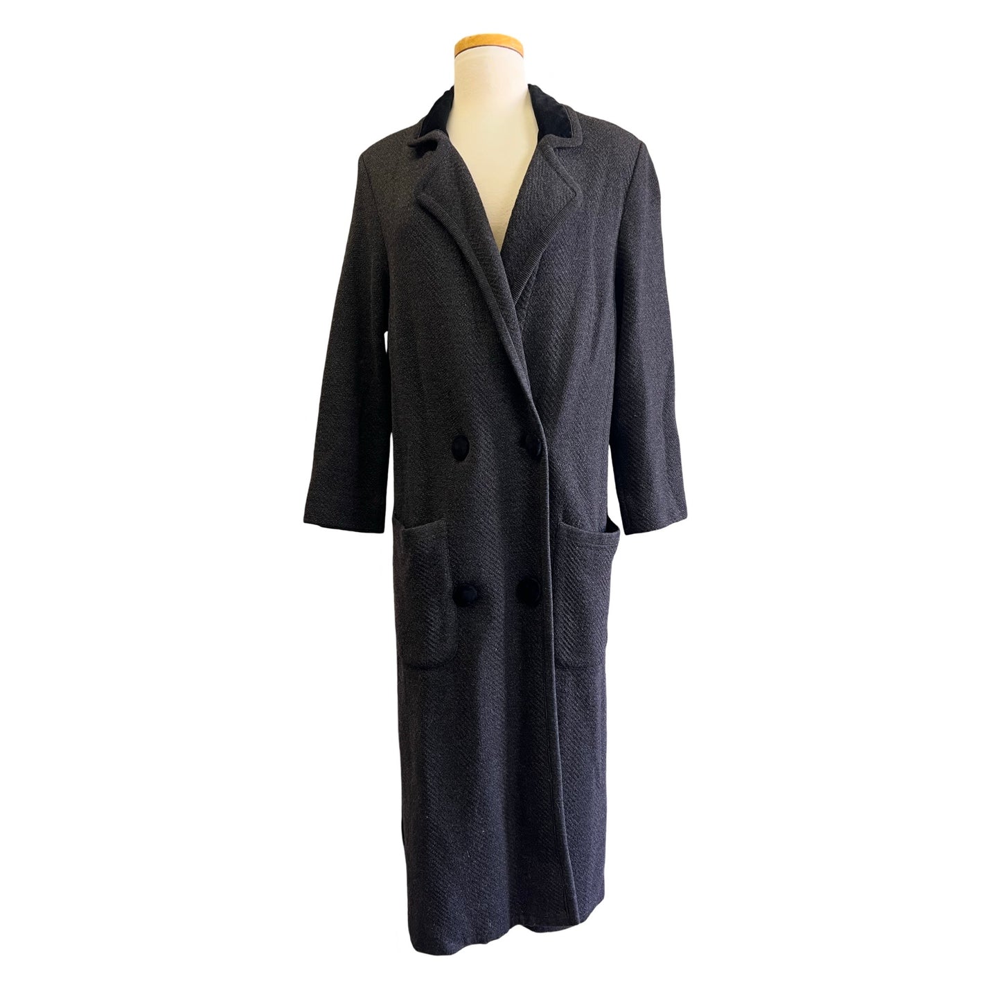 Rare Vintage Valentino Studio 100% Lana Merino Italian Wool Double Breasted Coat 42/8 Made In Italy