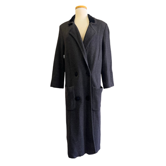 Rare Vintage Valentino Studio 100% Lana Merino Italian Wool Double Breasted Coat 42/8 Made In Italy