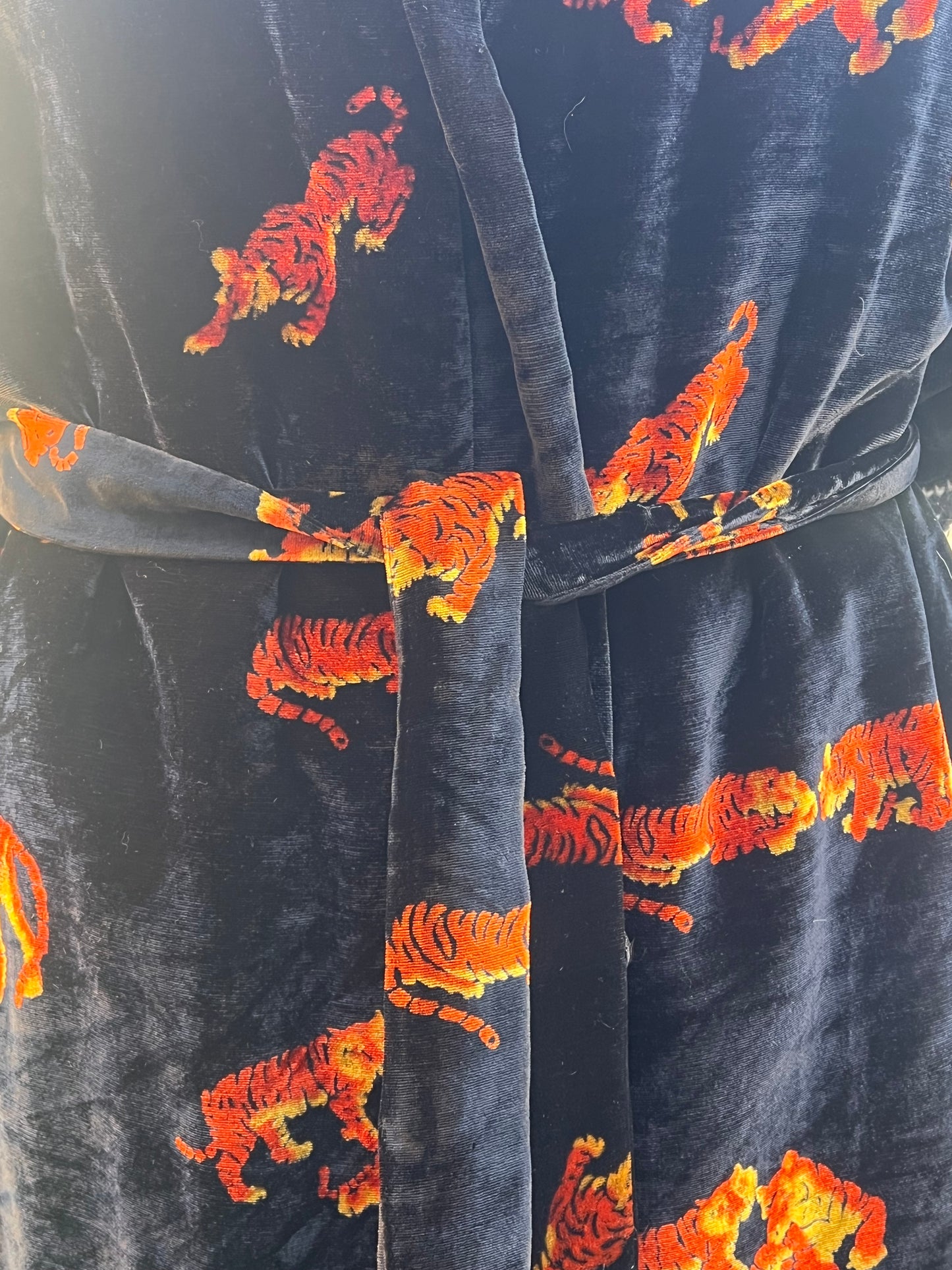Rare Vintage 80’s Dunhill Velvet Tiger Print Robe Smoking Jacket