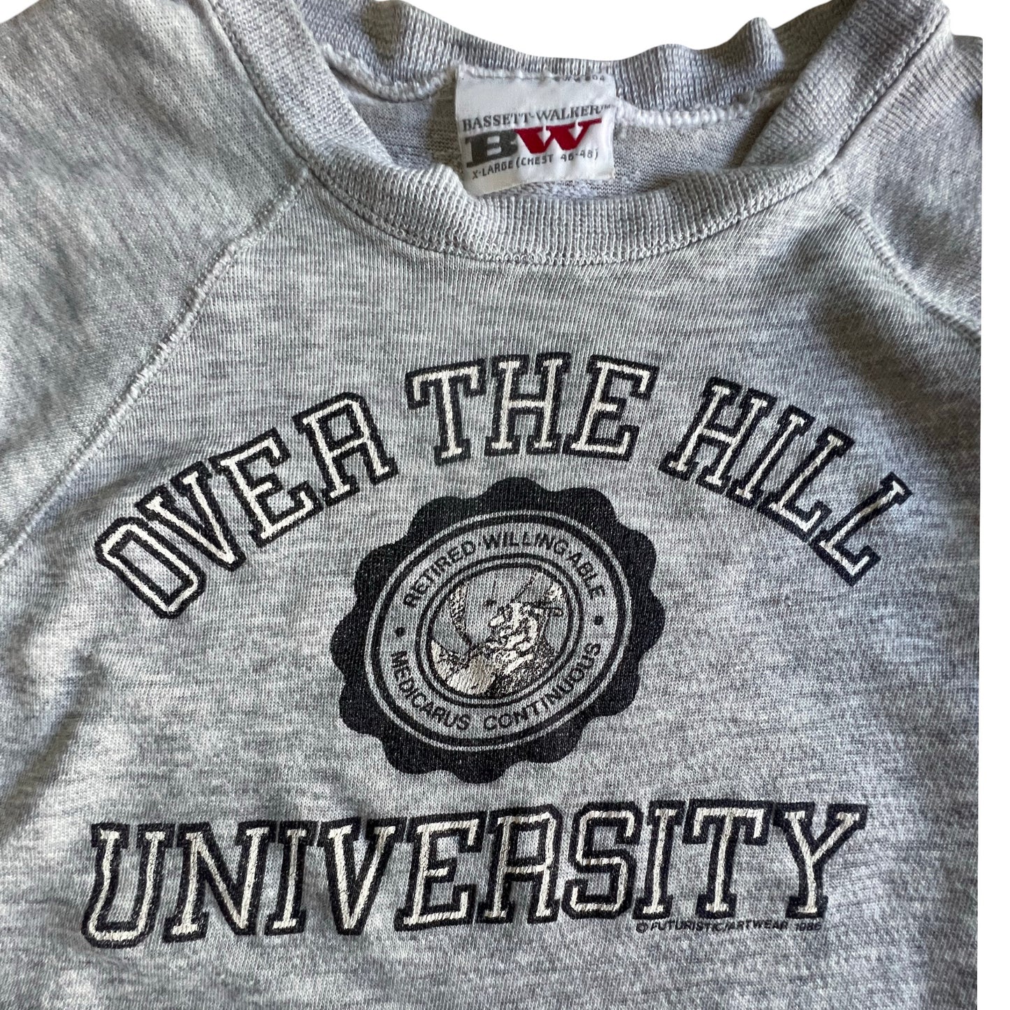 Vintage 1985 Over The Hill University Raglan Sweatshirt XL