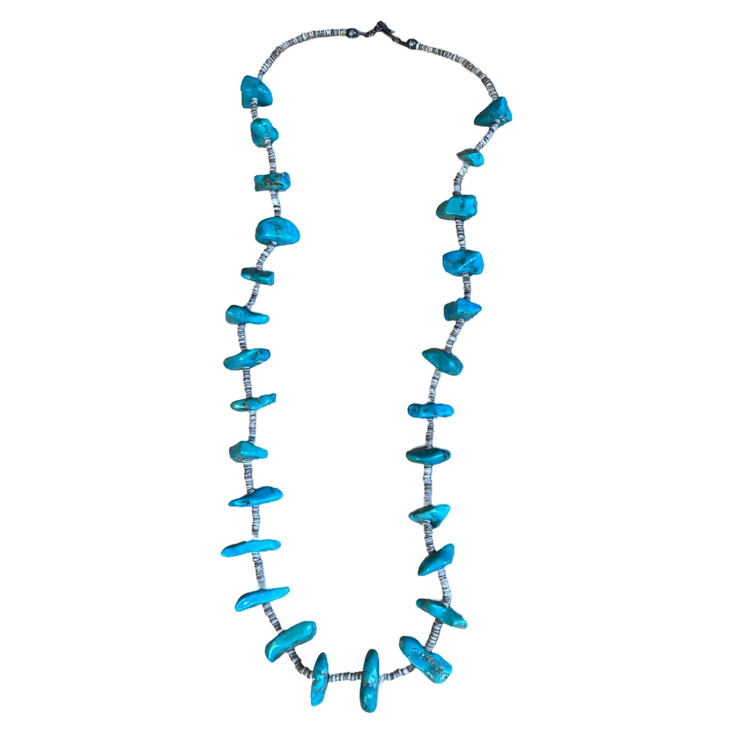 Vintage 70’s Heishi Shell and Turquoise Nugget Native American Necklace