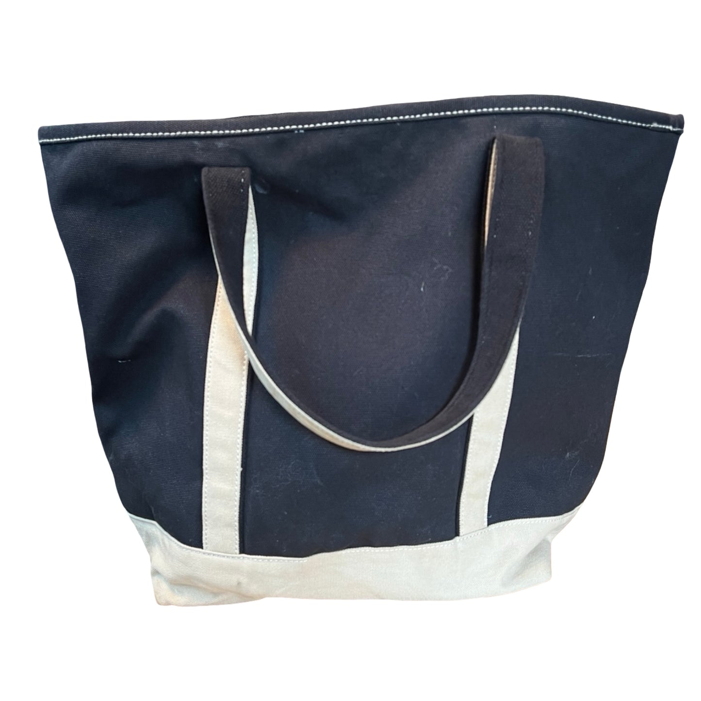 Vintage 80’s/90’s XL Lands End Canvas Tote Black & Cream