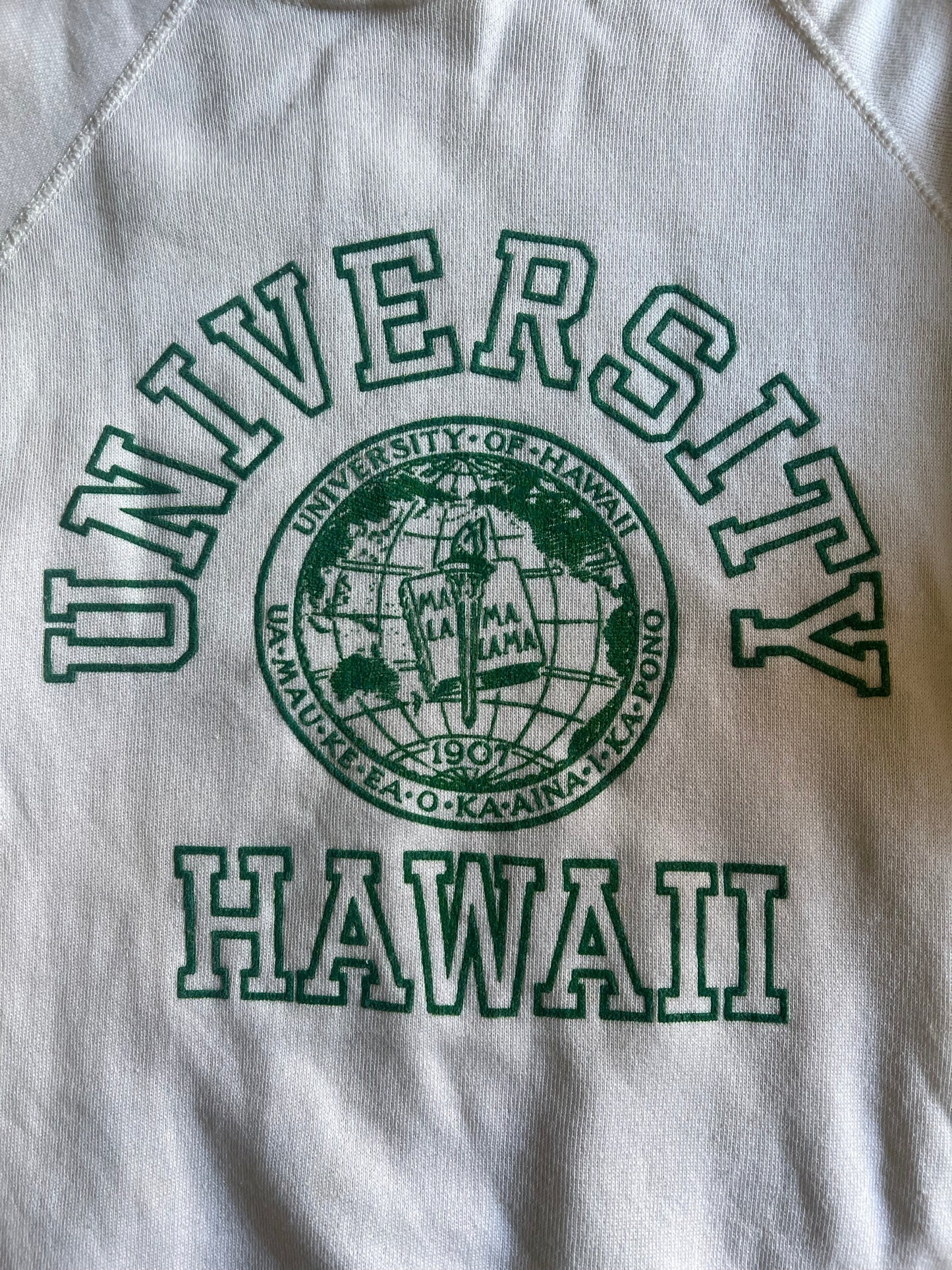 Vintage 80’s University Of Hawaii Raglan Sweatshirt Soft Thin Worn To Perfection L