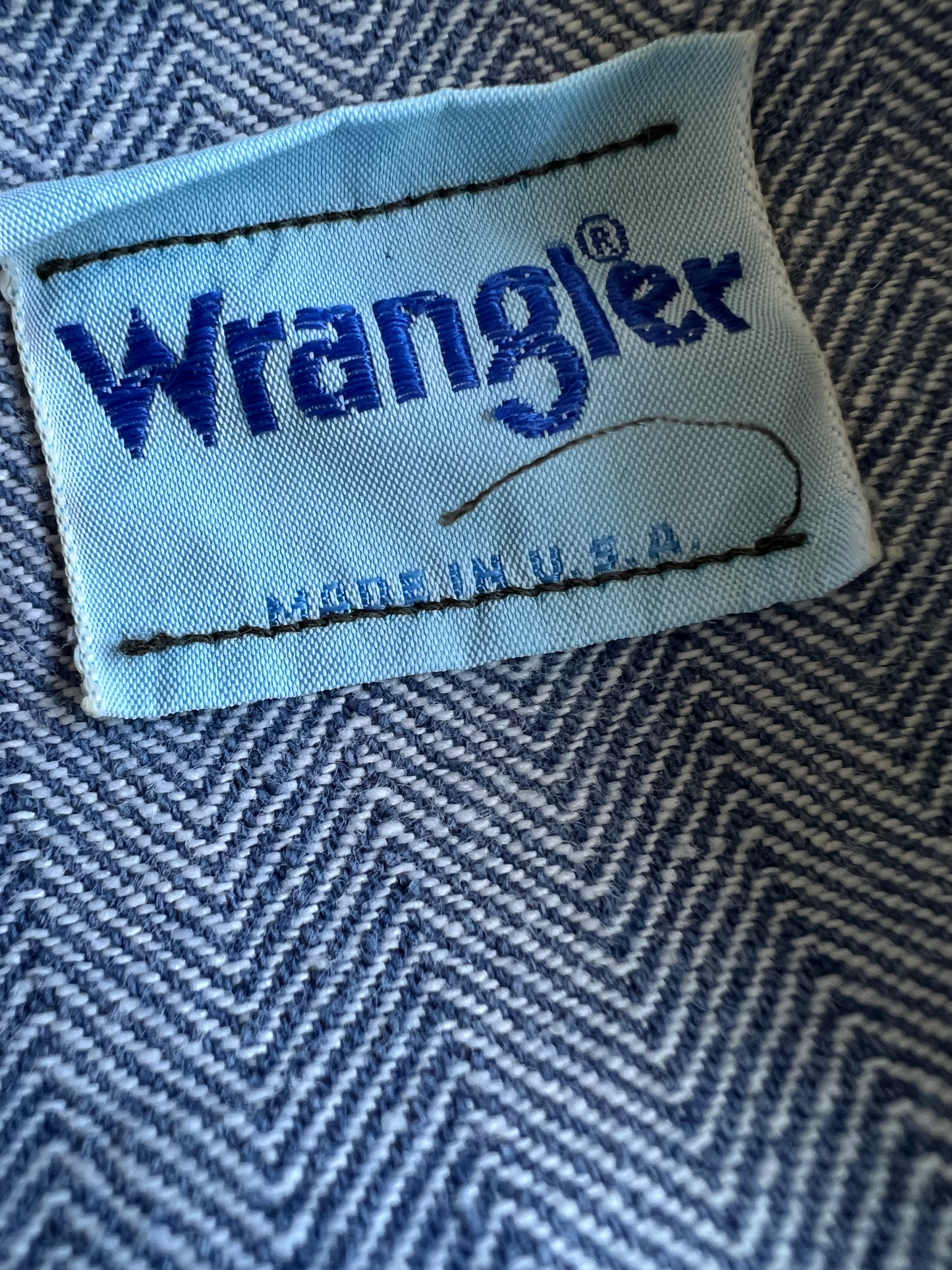 Vintage Late 70’s Early 80’s Wrangler Herringbone Twill Denim Oversized Jumpsuit