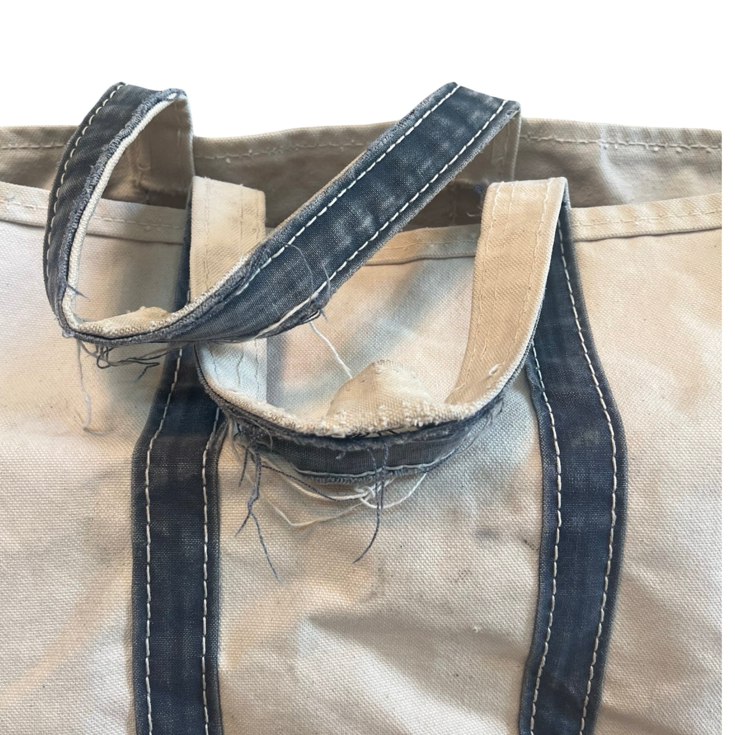 Vintage 80’s Worn To Perfection Lands End Distressed Canvas Boat & Tote XL