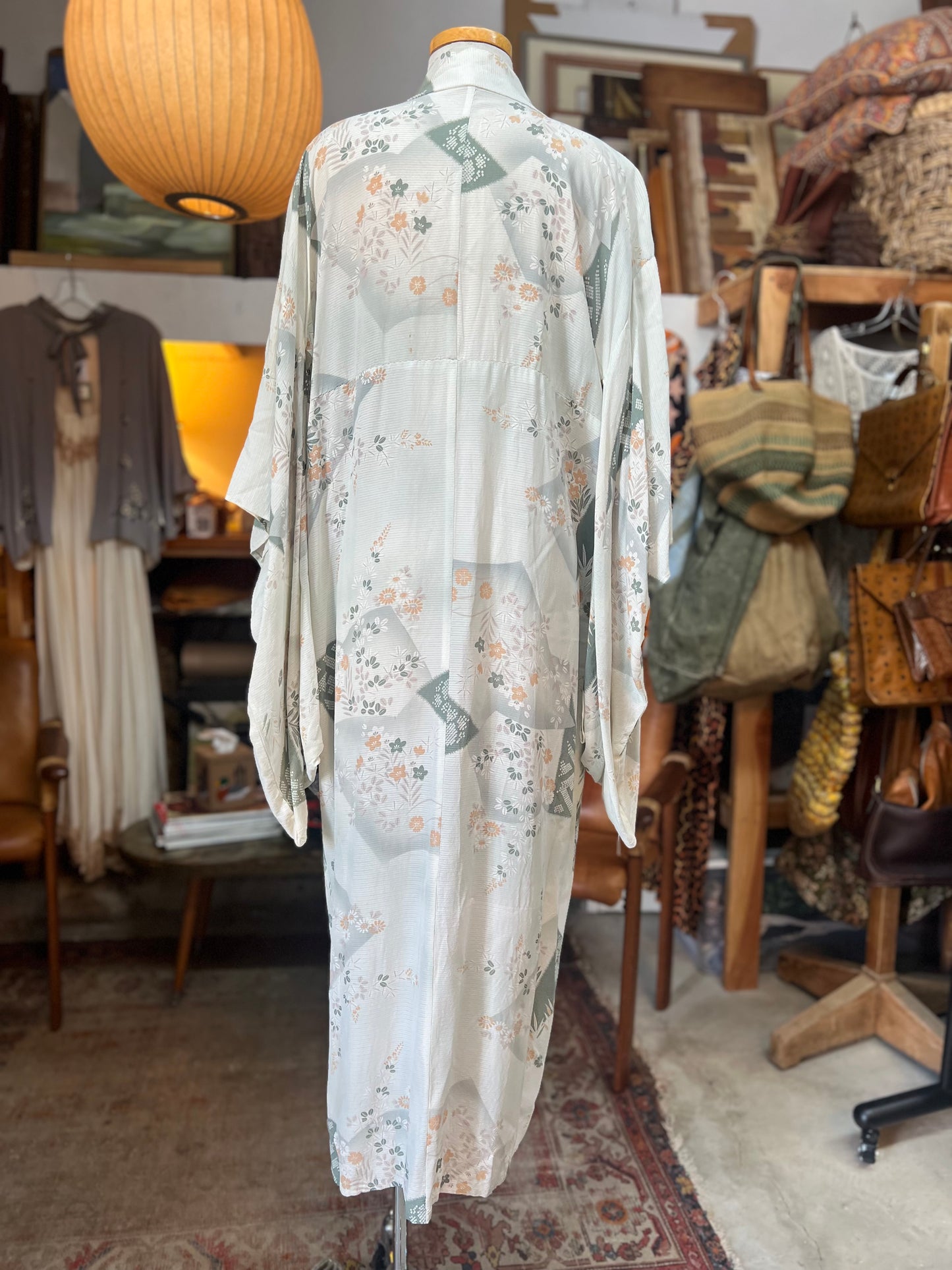 Vintage 1960’s Handmade Abstract Floral Kimono O/S