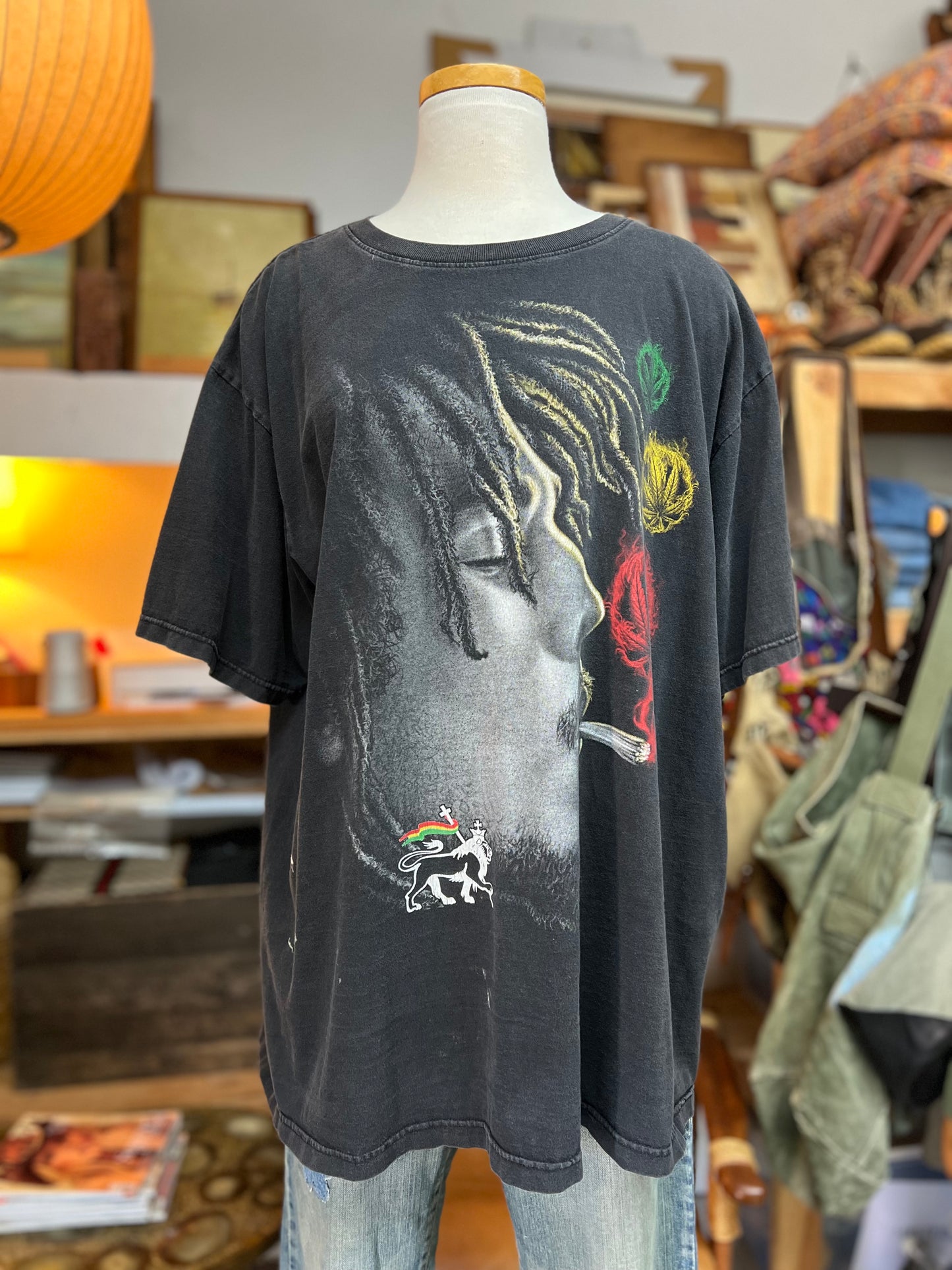 Vintage 90’s Bob Marley Smoke Double Sided  Oversized Tee XXL