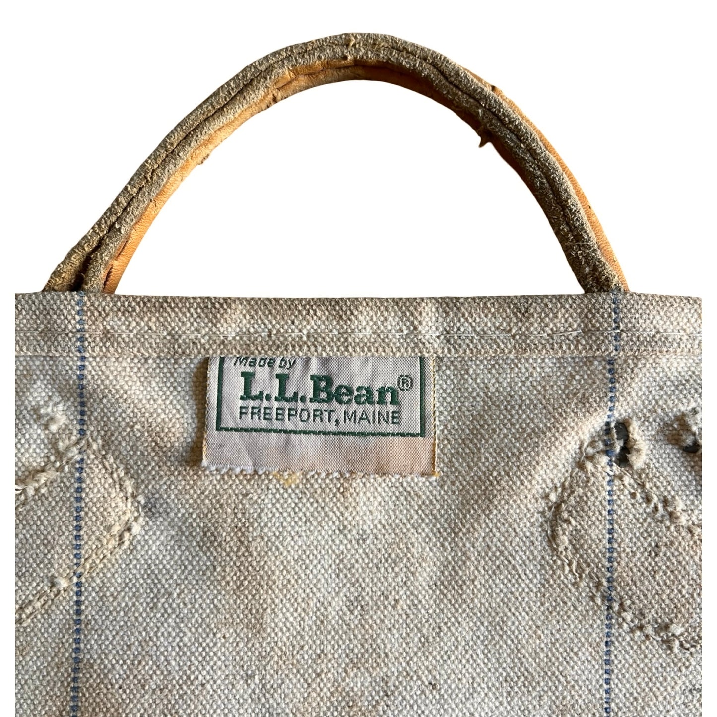 Vintage 1980’s LL Bean Firewood Carrier Tote Leather Handles