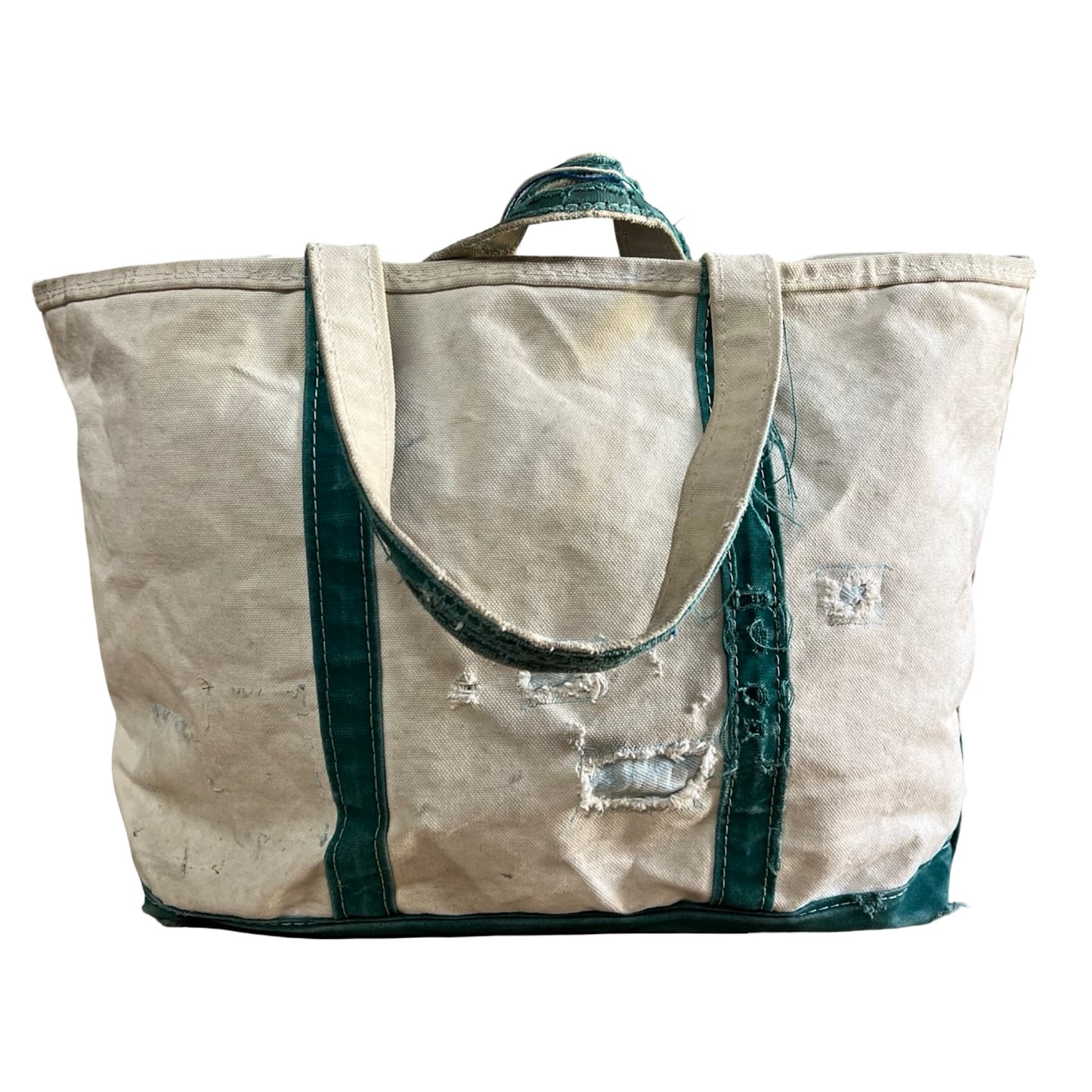 Vintage 1980’s Heavily Distressed LL Bean Boat & Tote Original Repairs