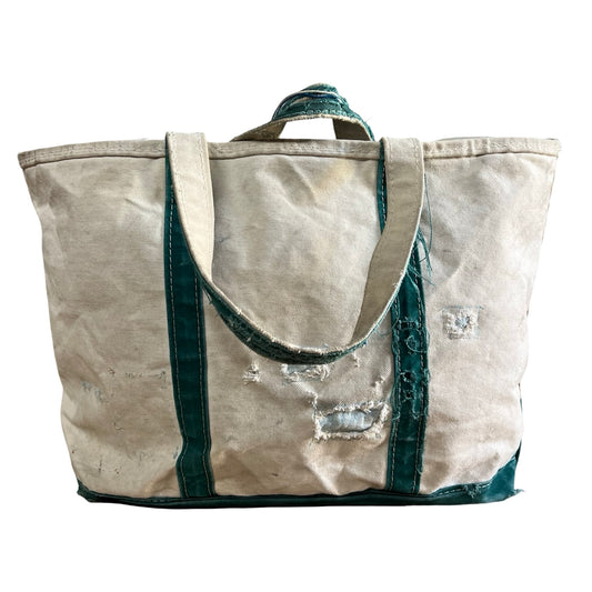 Vintage 1980’s Heavily Distressed LL Bean Boat & Tote Original Repairs