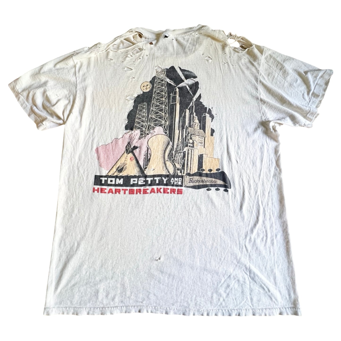 Vintage Thrashed Tom Petty Strange Behavior Tour 1989 T-Shirt XL