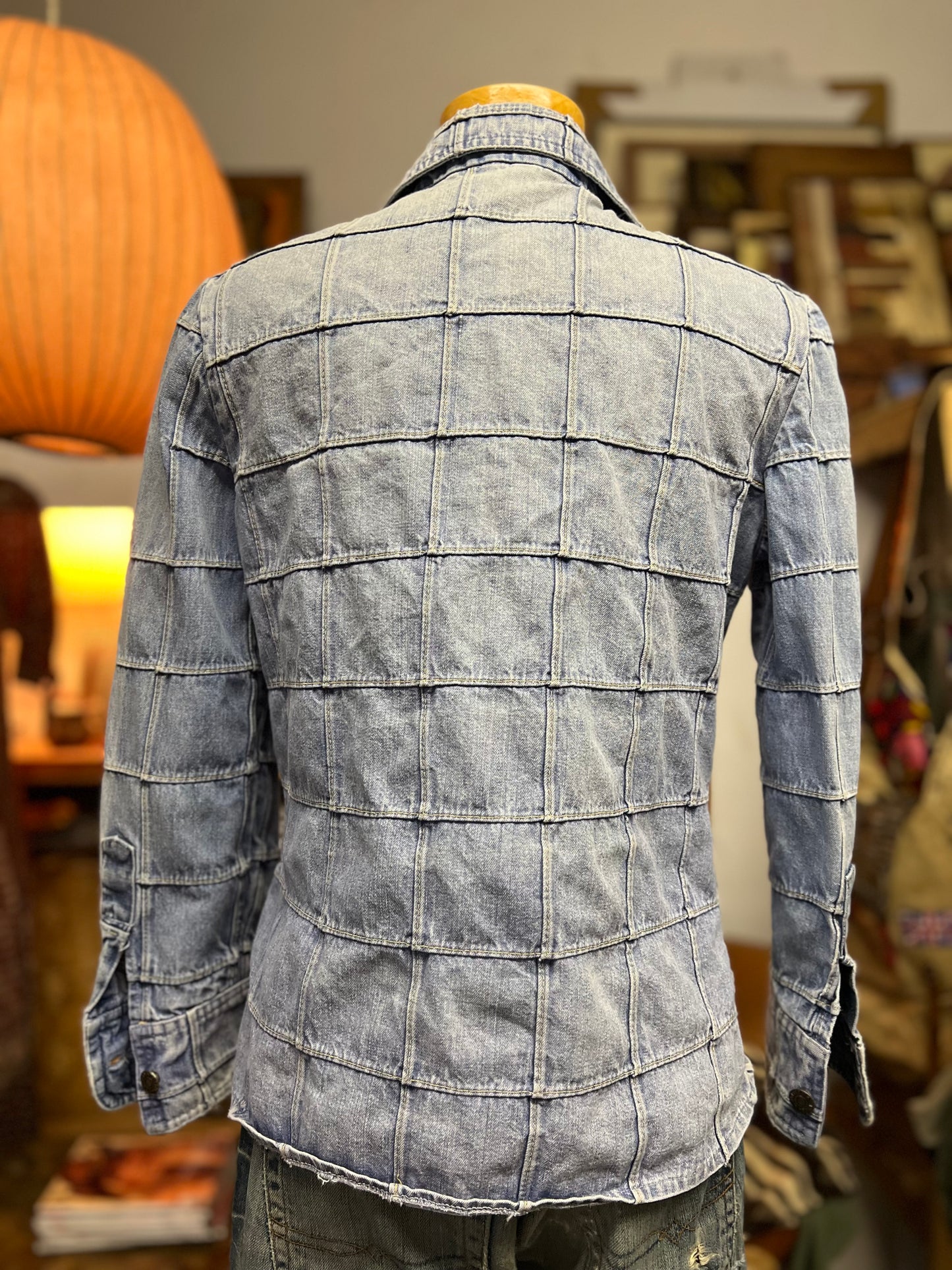 Vintage Rare 70’s Patchwork Denim Button Down Shirt Virginian Special