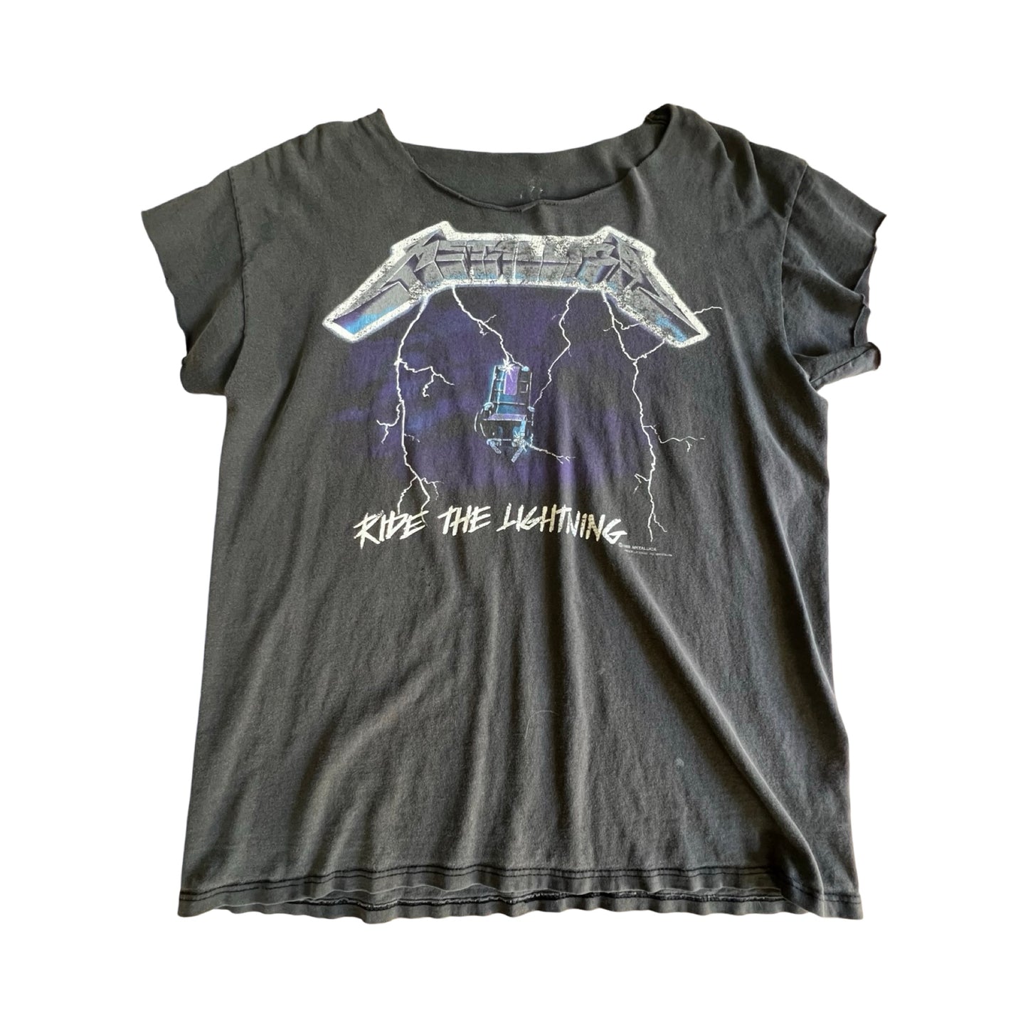 Vintage Metallica 1989 Ride The Lightening Tour Cut-Off Rock Tee