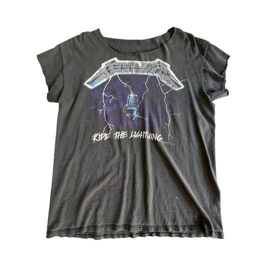 Vintage Metallica 1989 Ride The Lightening Tour Cut-Off Rock Tee