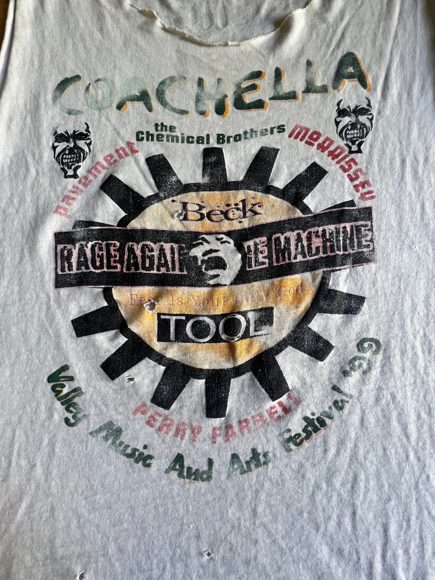 Super Rare Vintage Coachella Music Festival 1999 Cut Off T-Shirt Tank XL